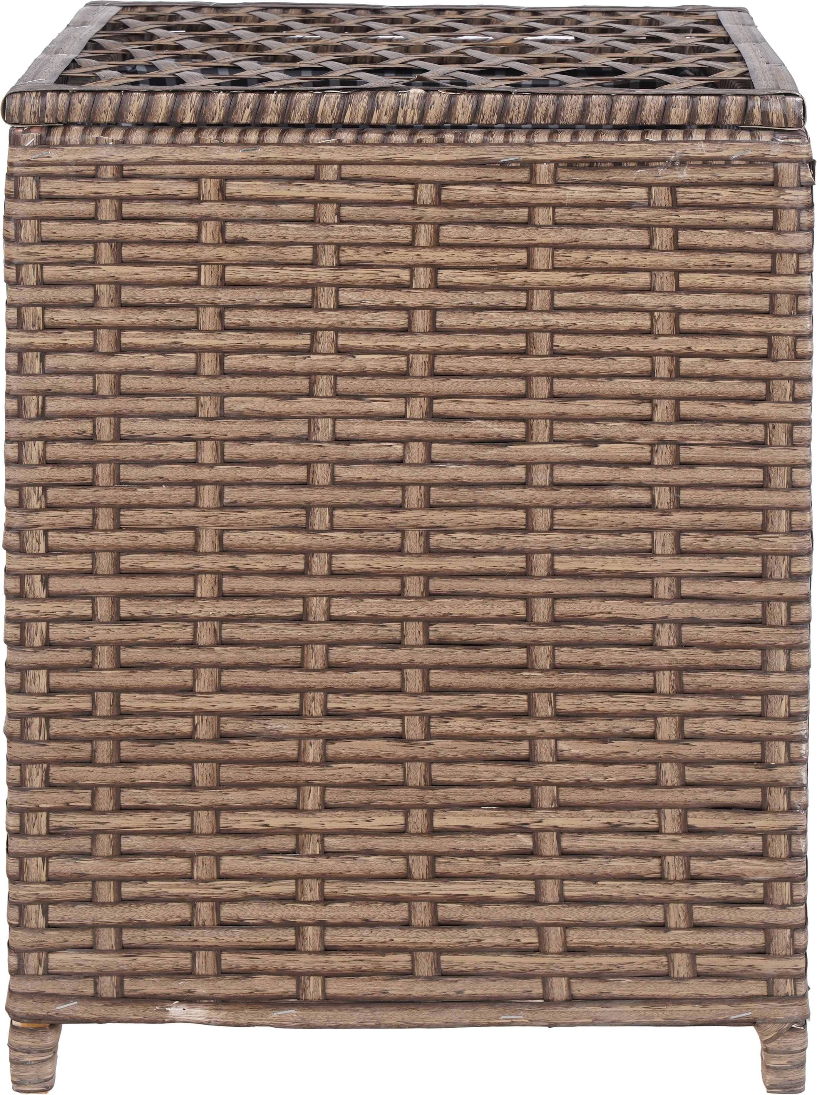 Rattan Laundry Basket with Lid, 42x62 cm - Beige