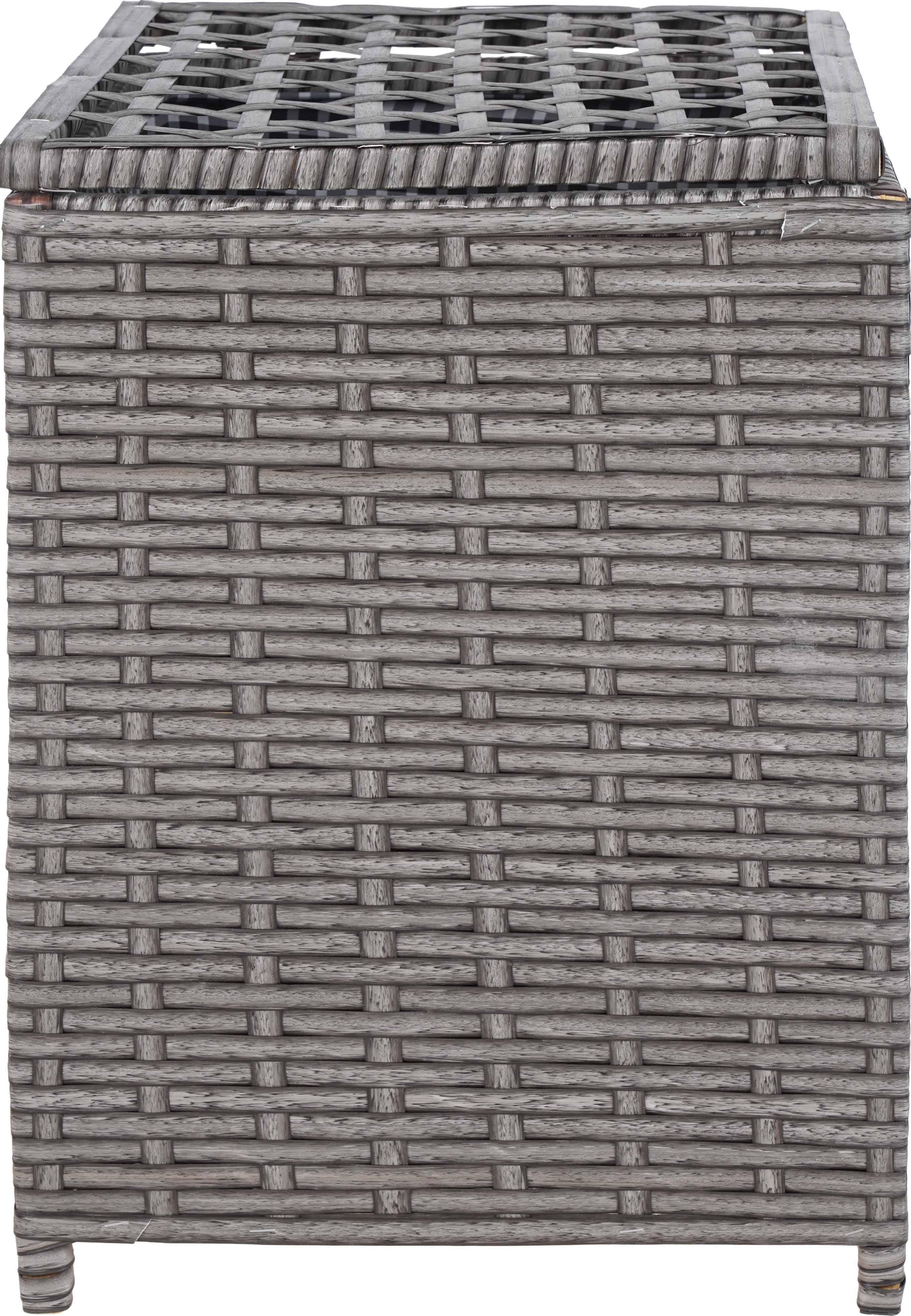 Rattan Laundry Basket with Lid, 42x62 cm - Grey