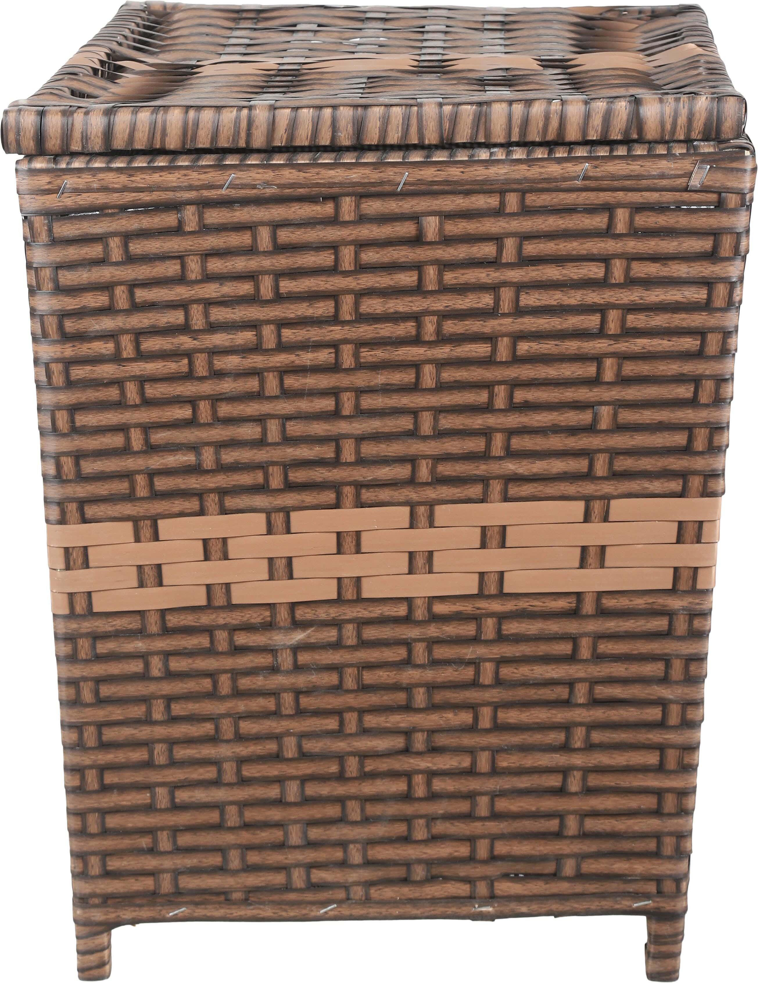 Rattan Laundry Basket, 40×40×50 cm - Brown Black