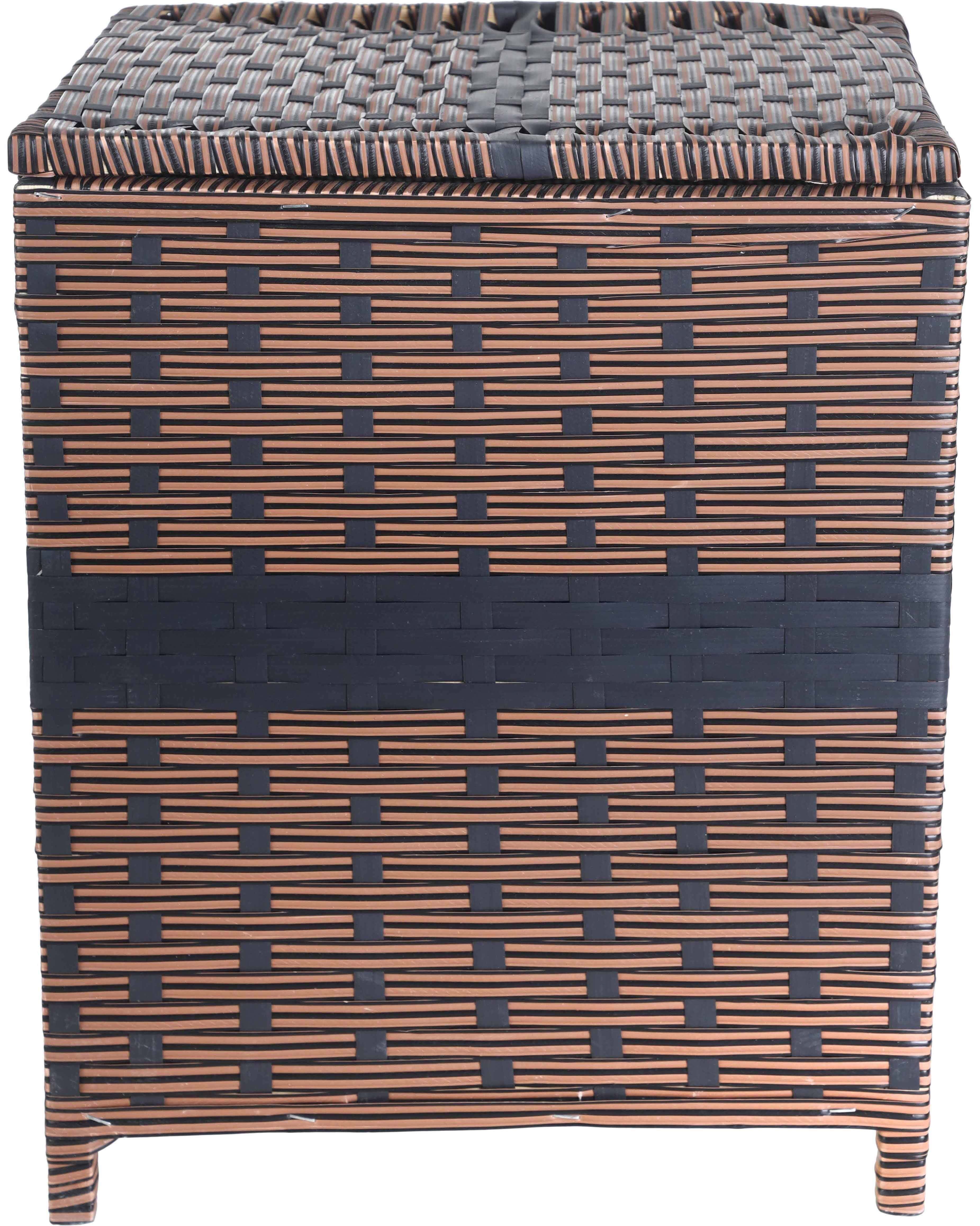 Rattan Laundry Basket, 40×40×50 cm - Brown Black