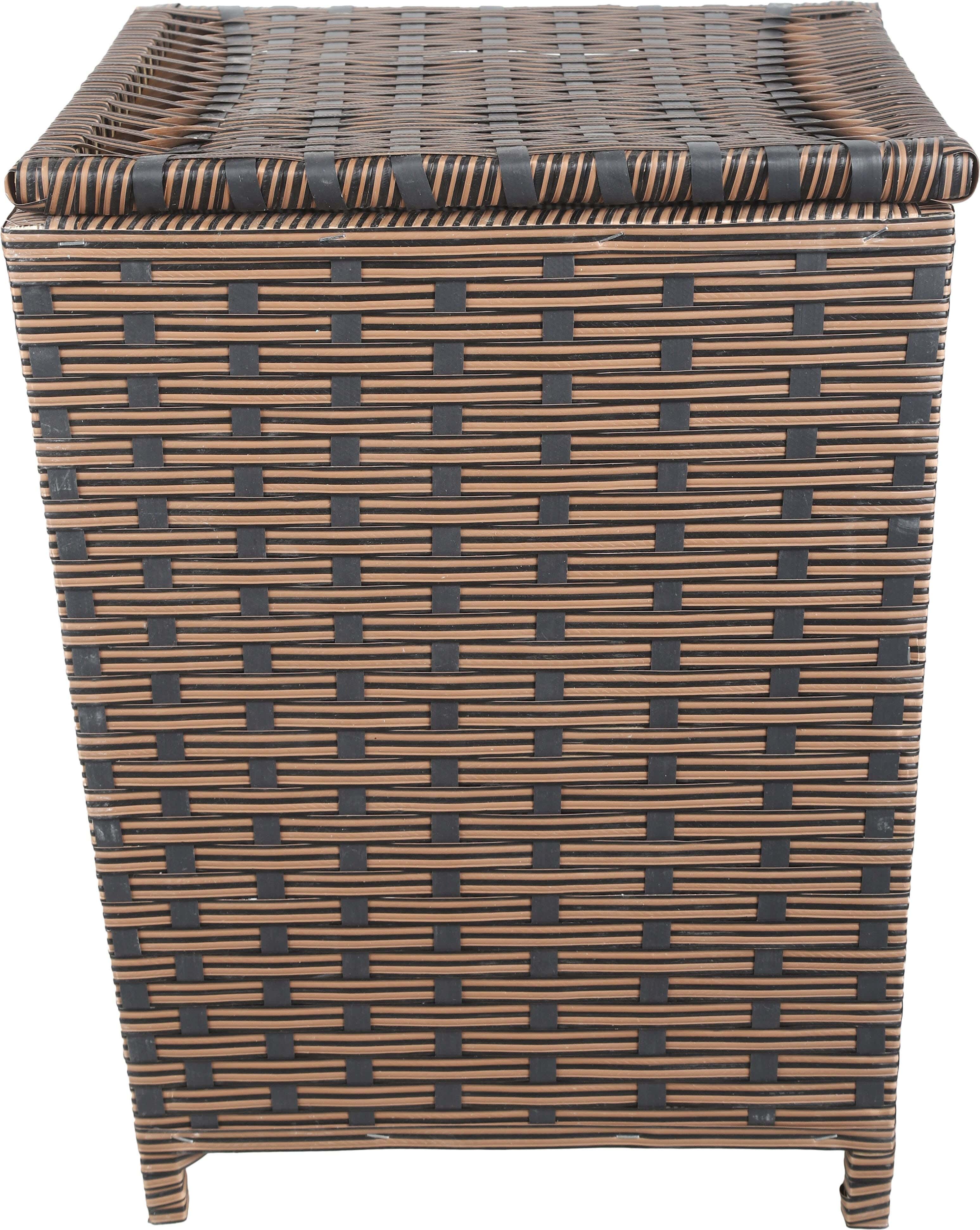 Rattan Laundry Basket, 40×40×50 cm - Brown Black