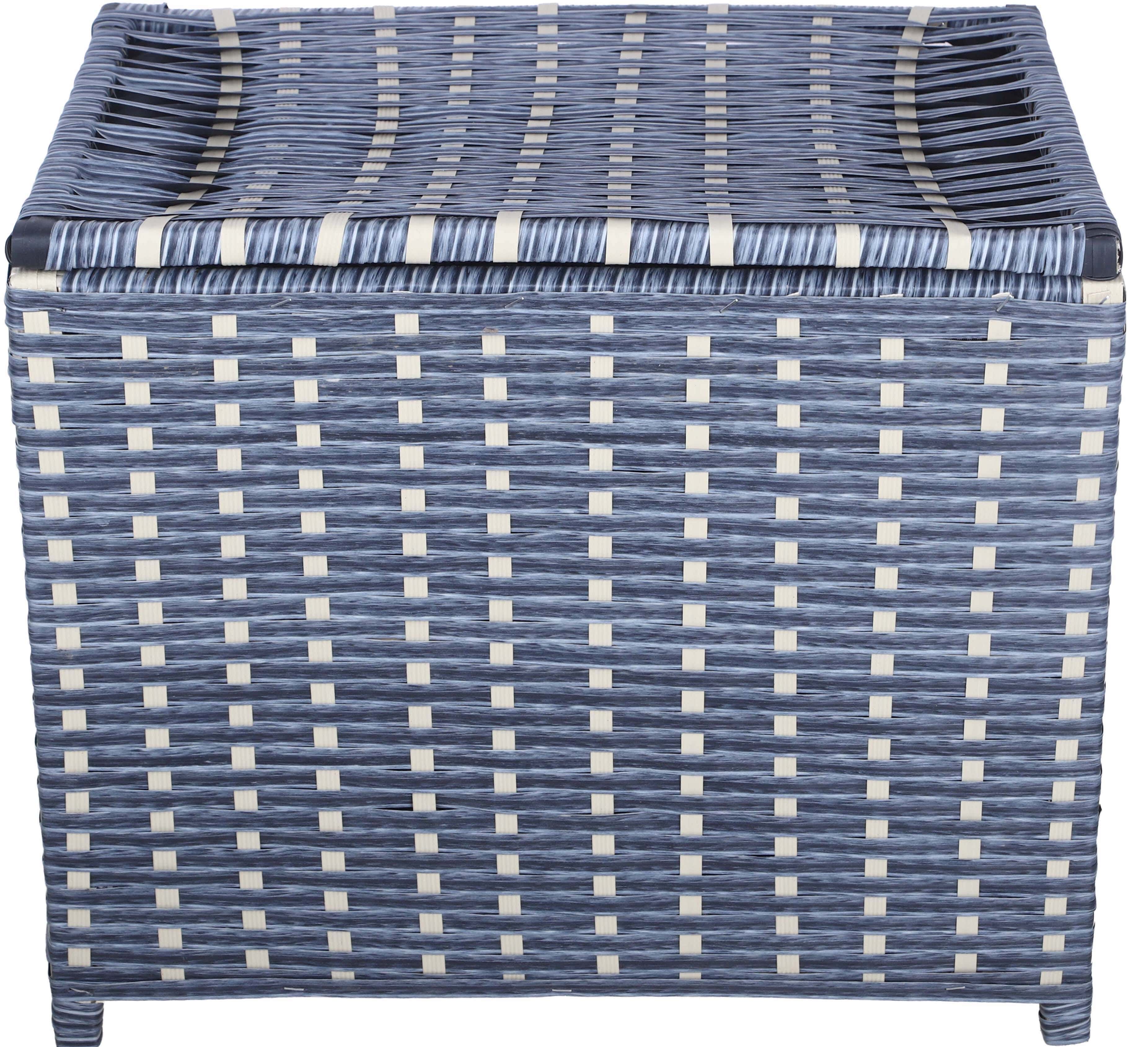 Rattan Laundry Basket, 50×37×42 cm - Light Blue Beige