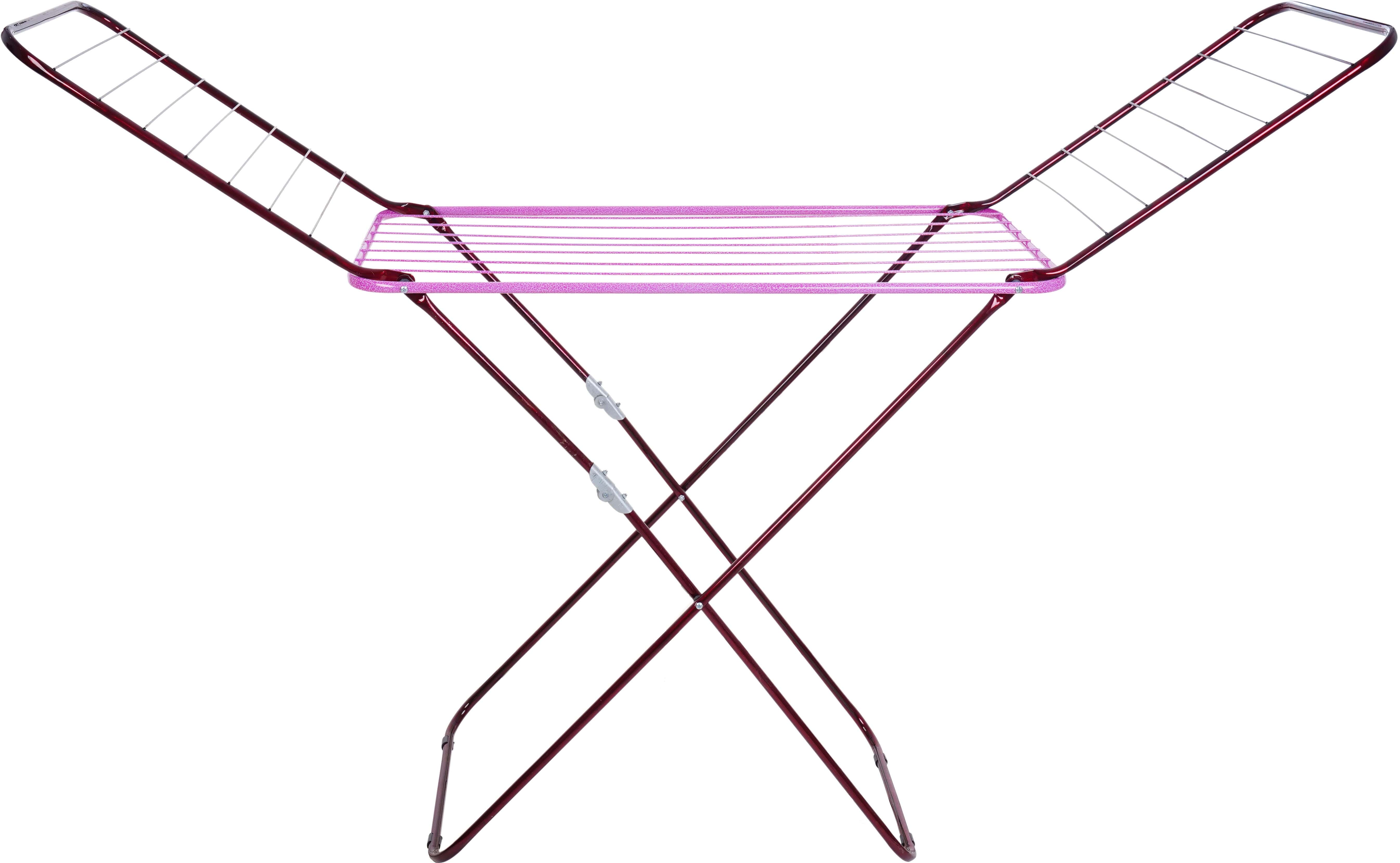 Malik Star Metal Laundry Dryer, 55×235 cm - Pink Dark Red
