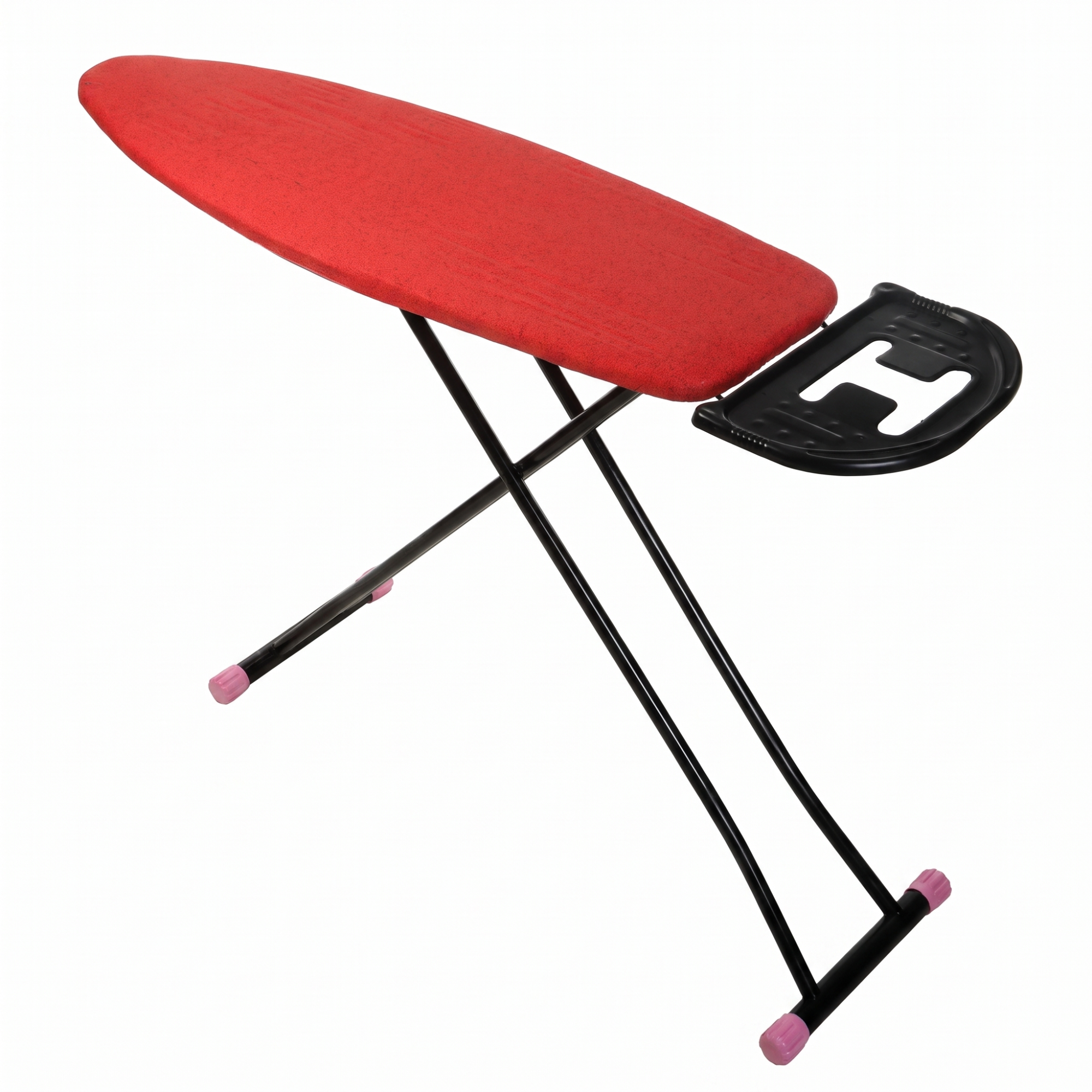 Sara Metal Foldable Iron Table, 138×35×105 cm, 6 Levels - Red Black