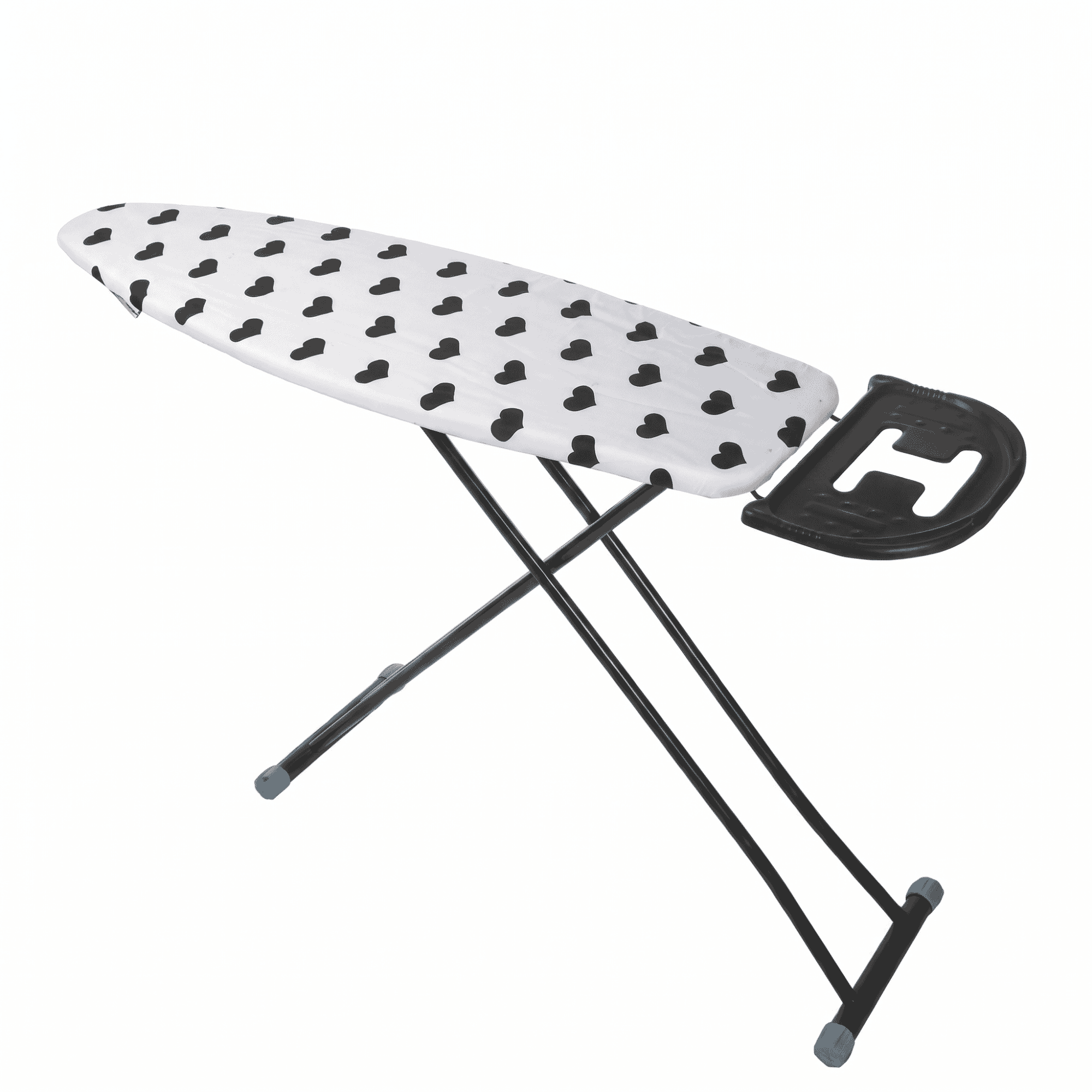 Sara Metal Foldable Iron Table, 138×35×105 cm, 6 Levels - White Black