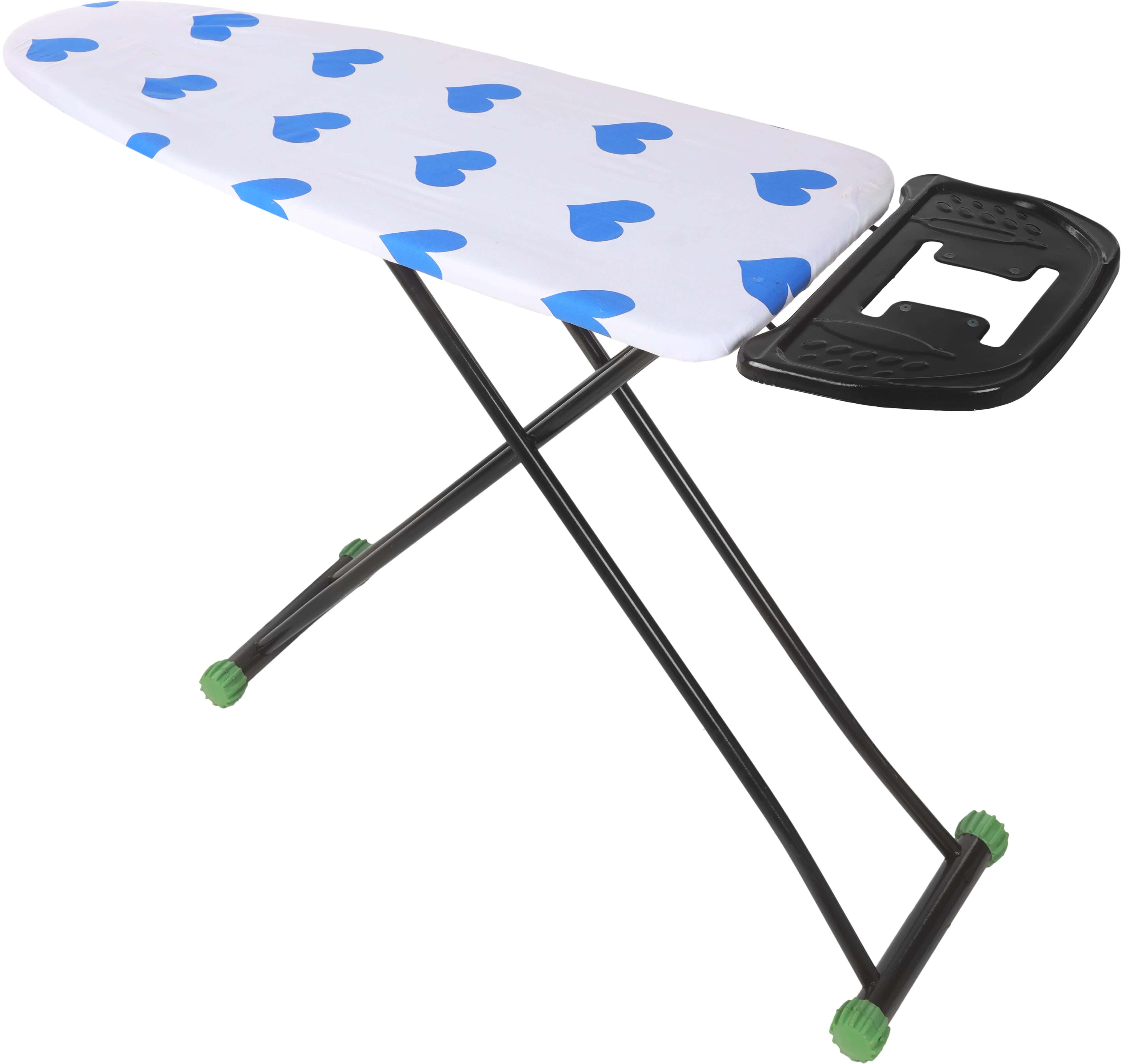 Sara Foldable Metal Iron Table, 147×44×105 cm, 7 Levels - White Blue