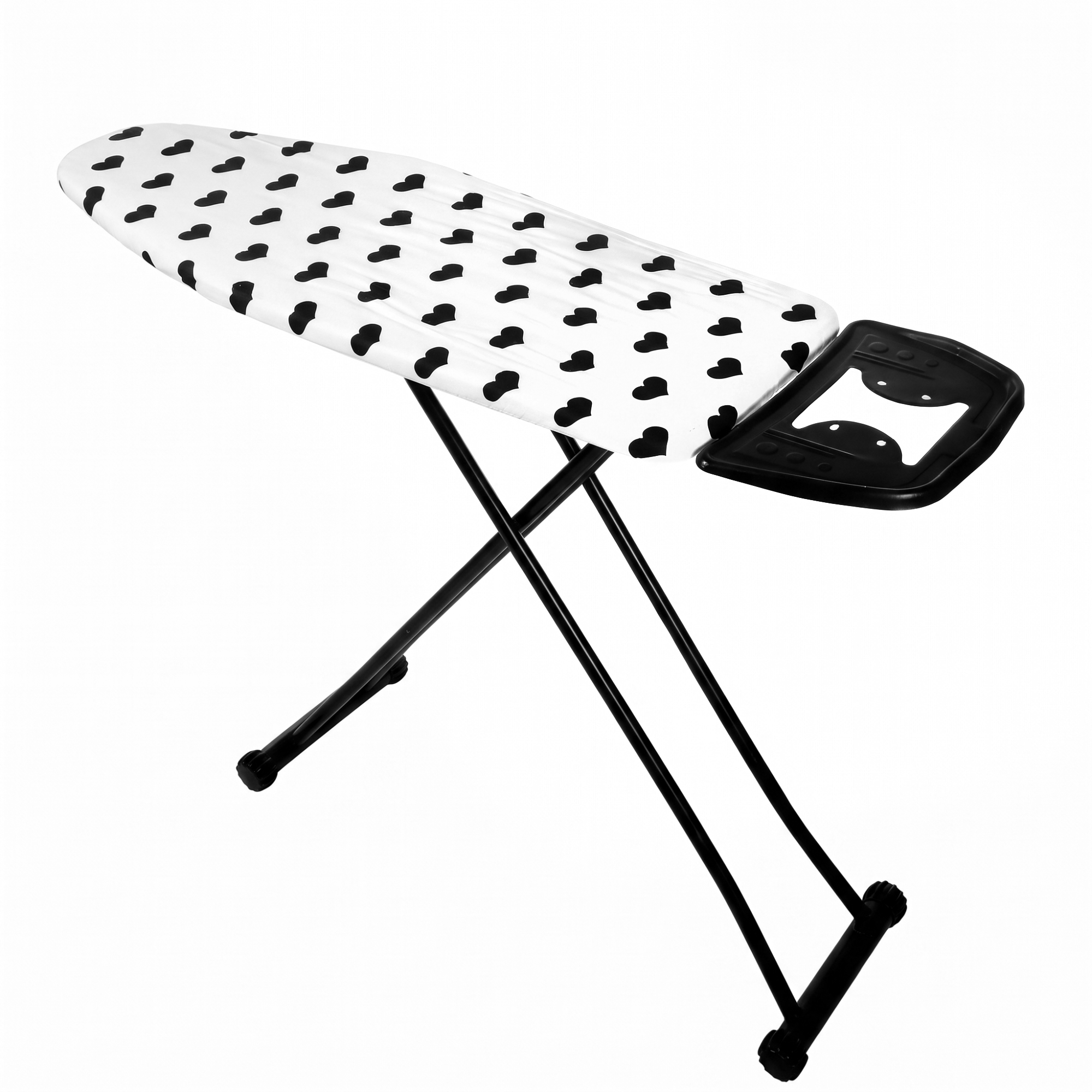 Sara Foldable Metal Iron Table, 147×44×105 cm, 6 Levels - White Black
