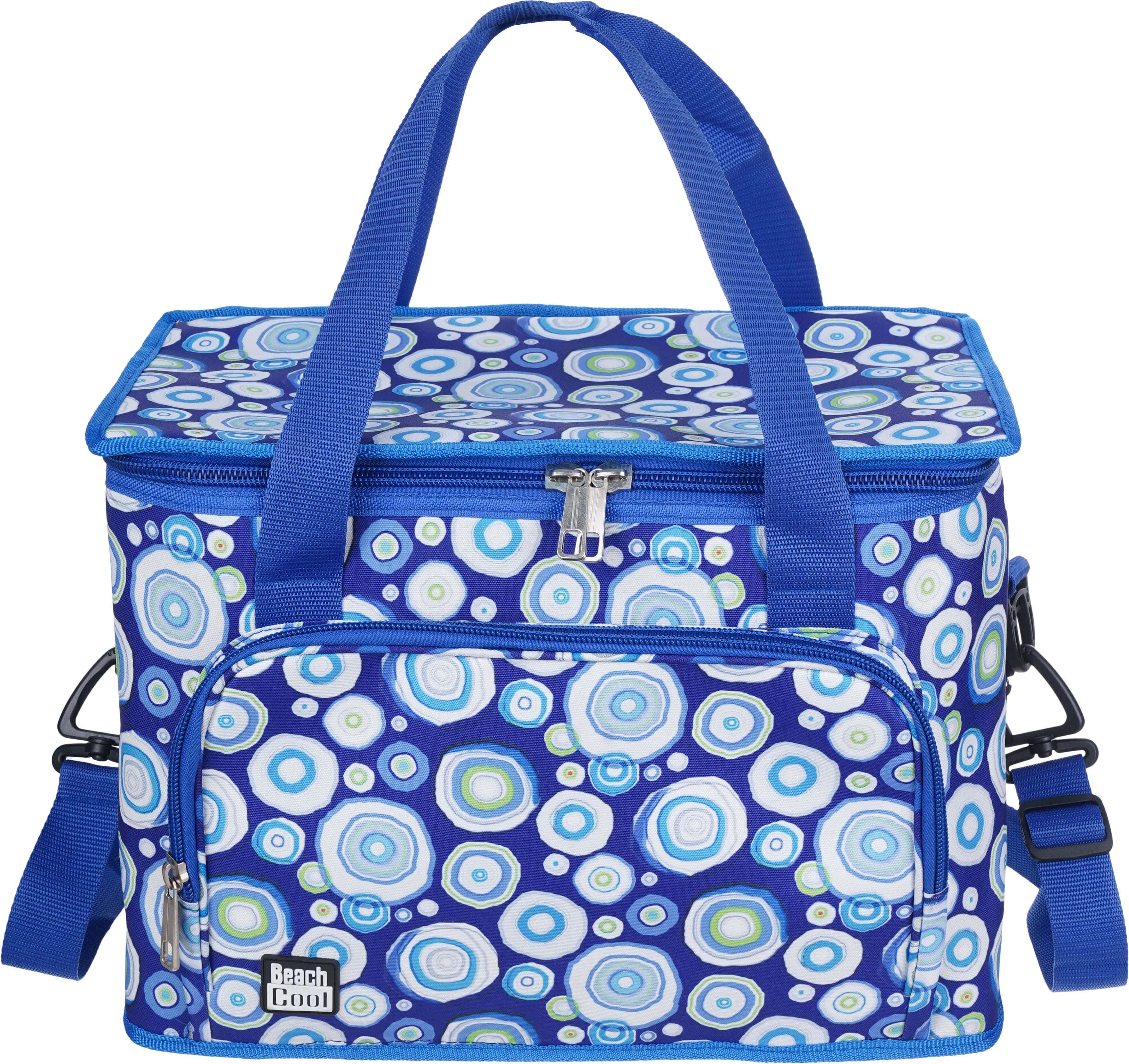 Beach Cool Padded Fabric Thermal Bag for Food and Drinks, 25 Litres, 1 Zipper - Blue