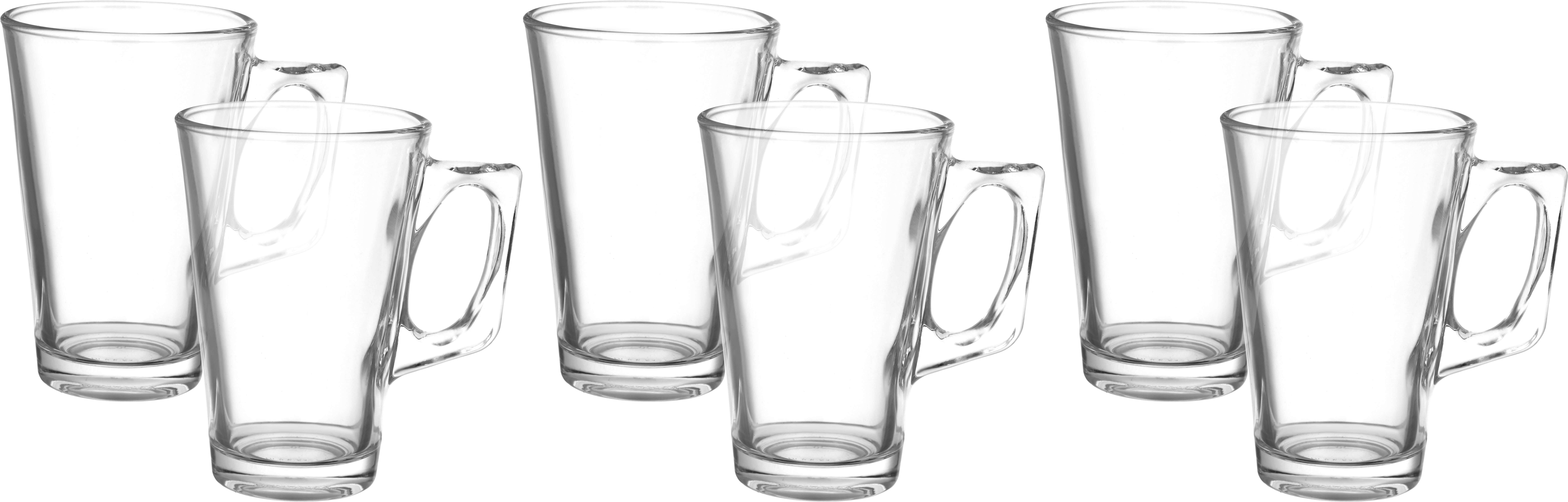 Blink Max Glass Mug Set, 6 Pieces, 240 ml - Clear