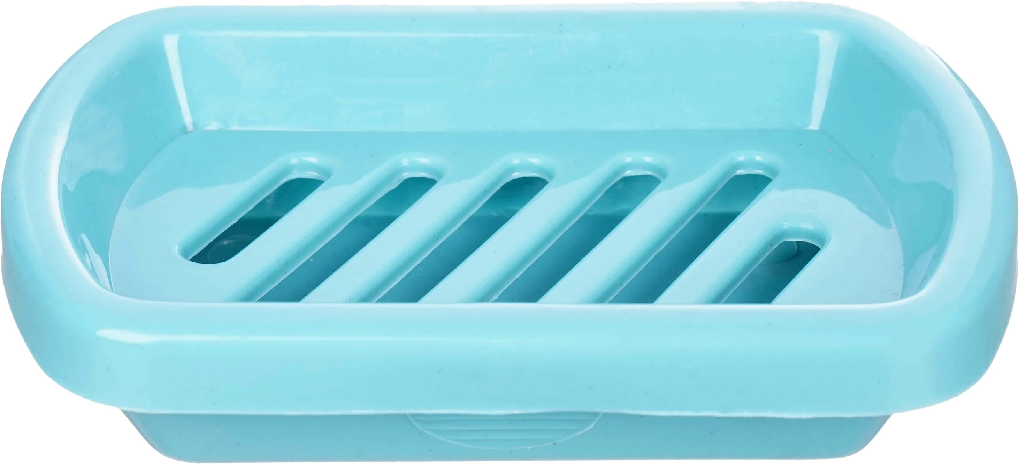 El Hoda Plastic Soap Dish Set, 3 Pieces, 8.5×12.5×3 cm - Multicolor