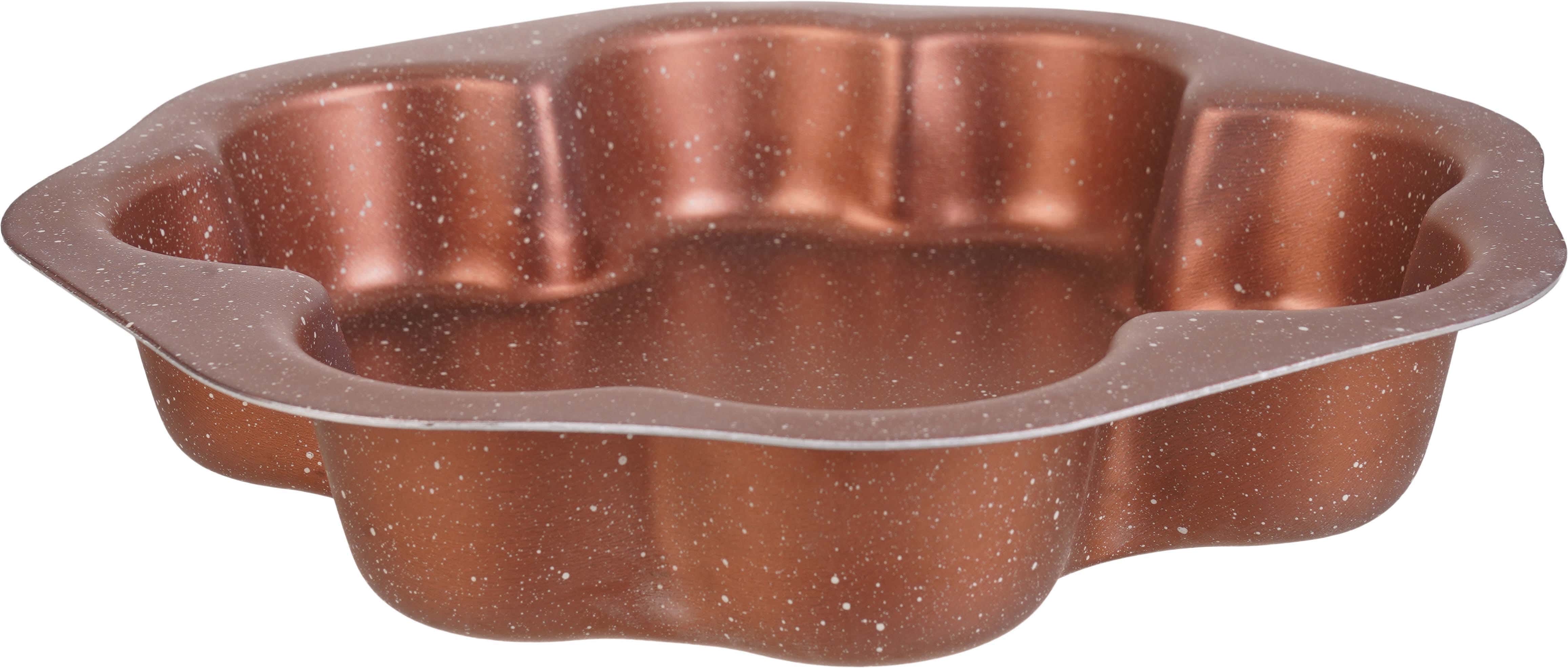Trueval Teflon Rose Shape Cake Mold, 28 cm - Copper