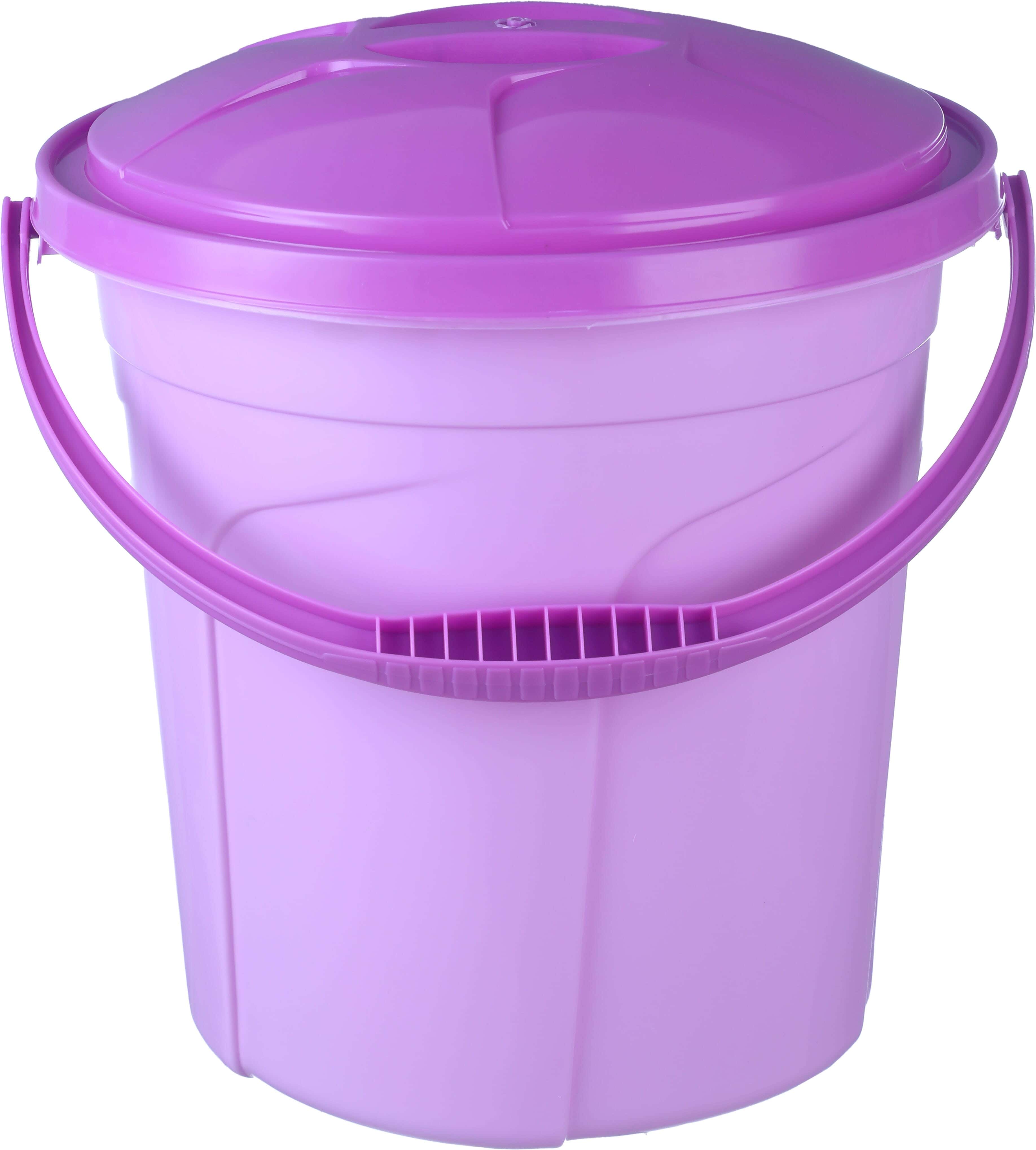 El Watanya Plastic Mop Bucket with Lid, 15.8 Litres - Mauve