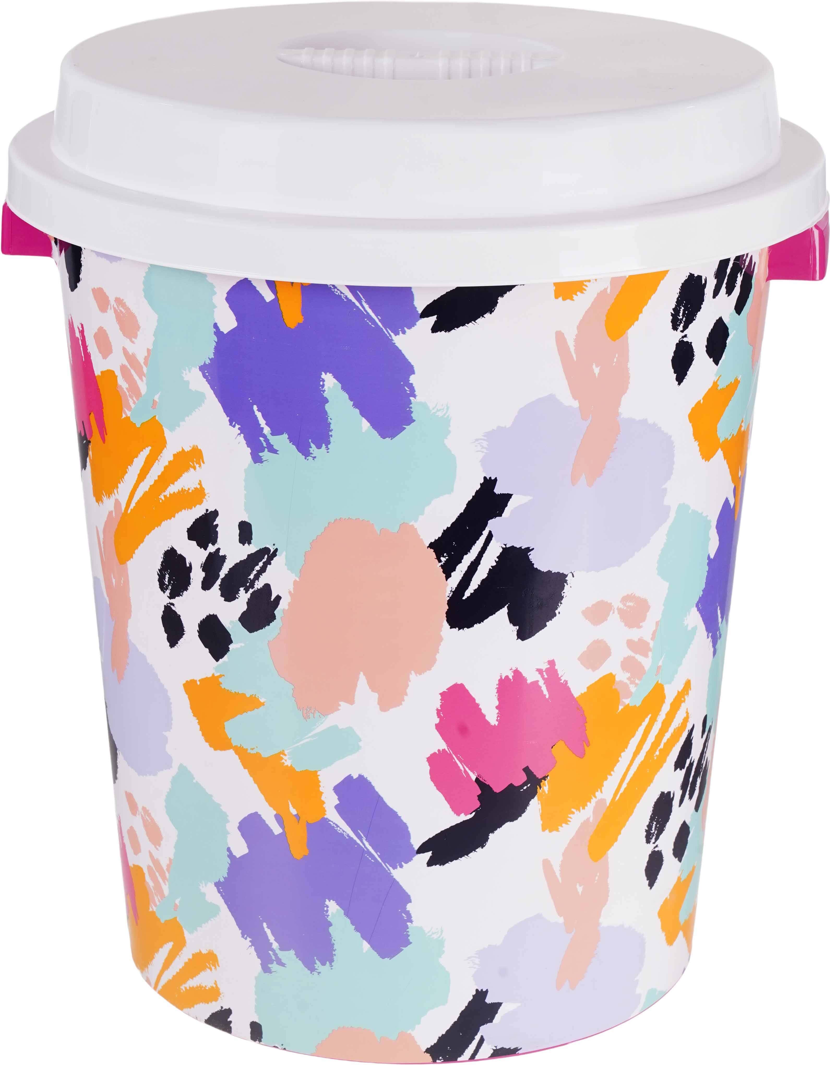 Al Wataneya Plastic Royal Trash Bin, 50 Liter - Multicolor