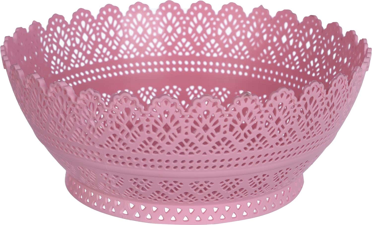 Al Wataneya Round Plastic Fruit Plate, 20×20 Cm - Pink