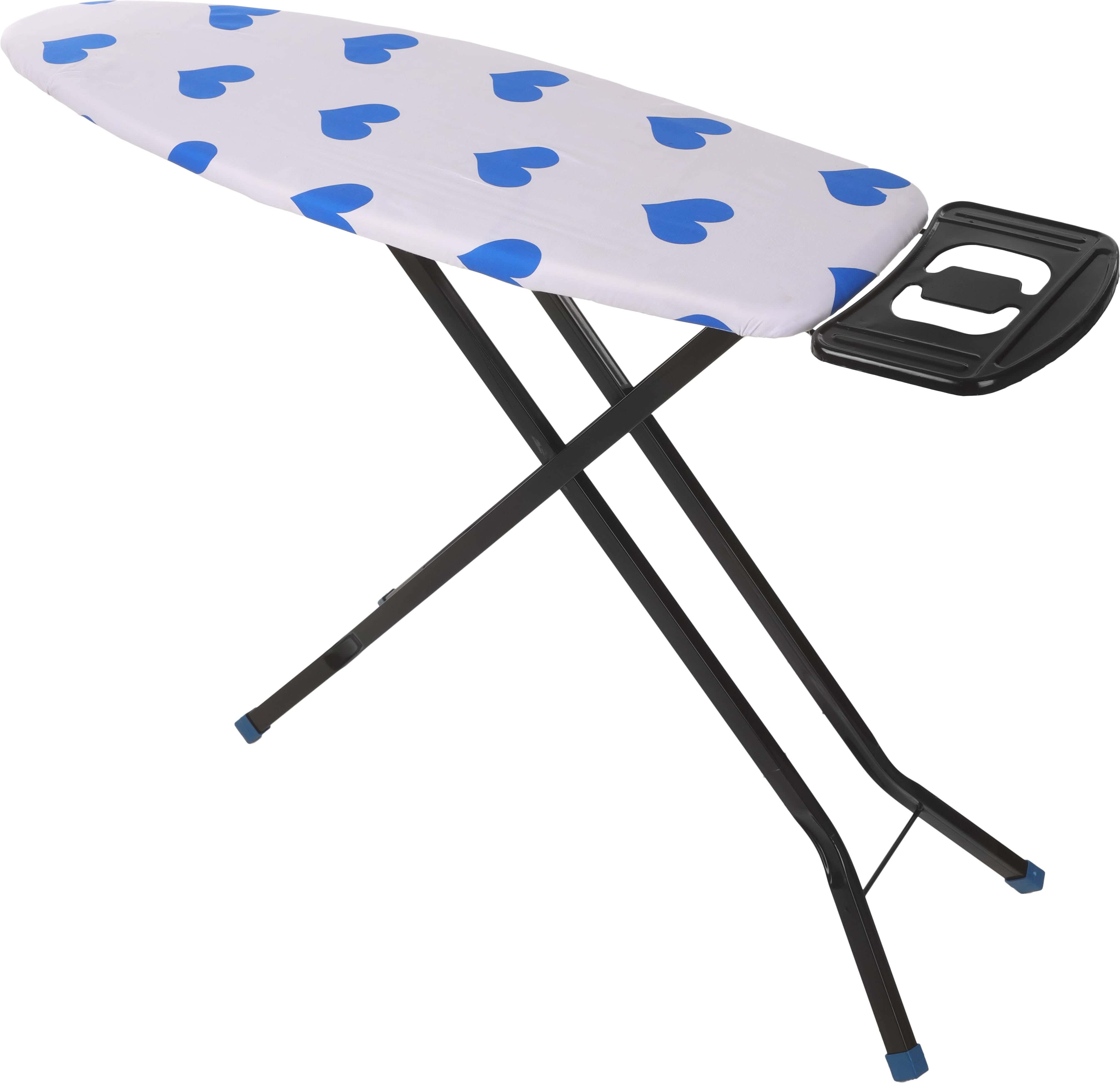 Sara Foldable Metal Iron Table, 140×38×105 cm, 7 Levels - White Blue