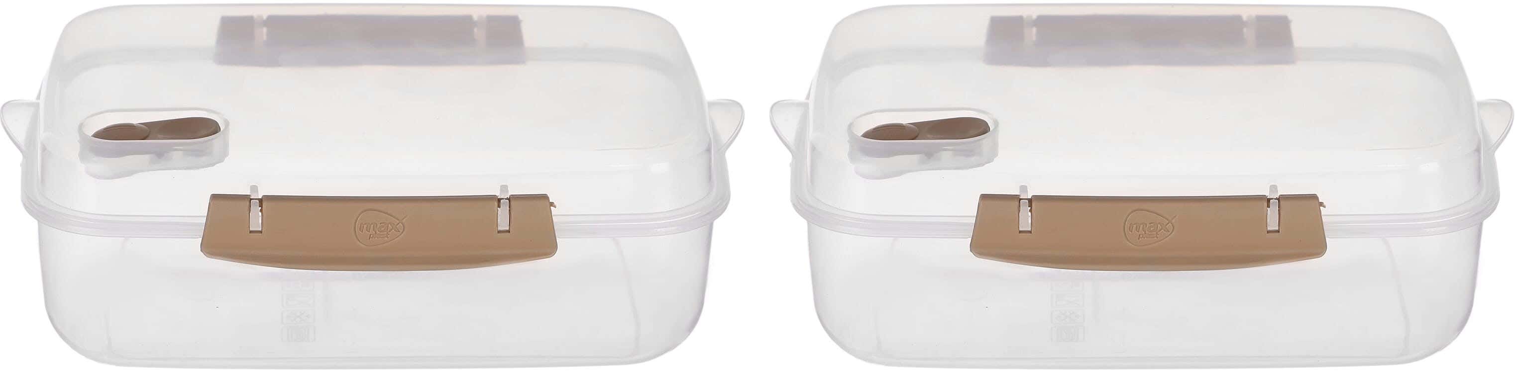 Max Plast Rectangular Refrigerator Box, 2 Pieces, 14×21 cm - Clear