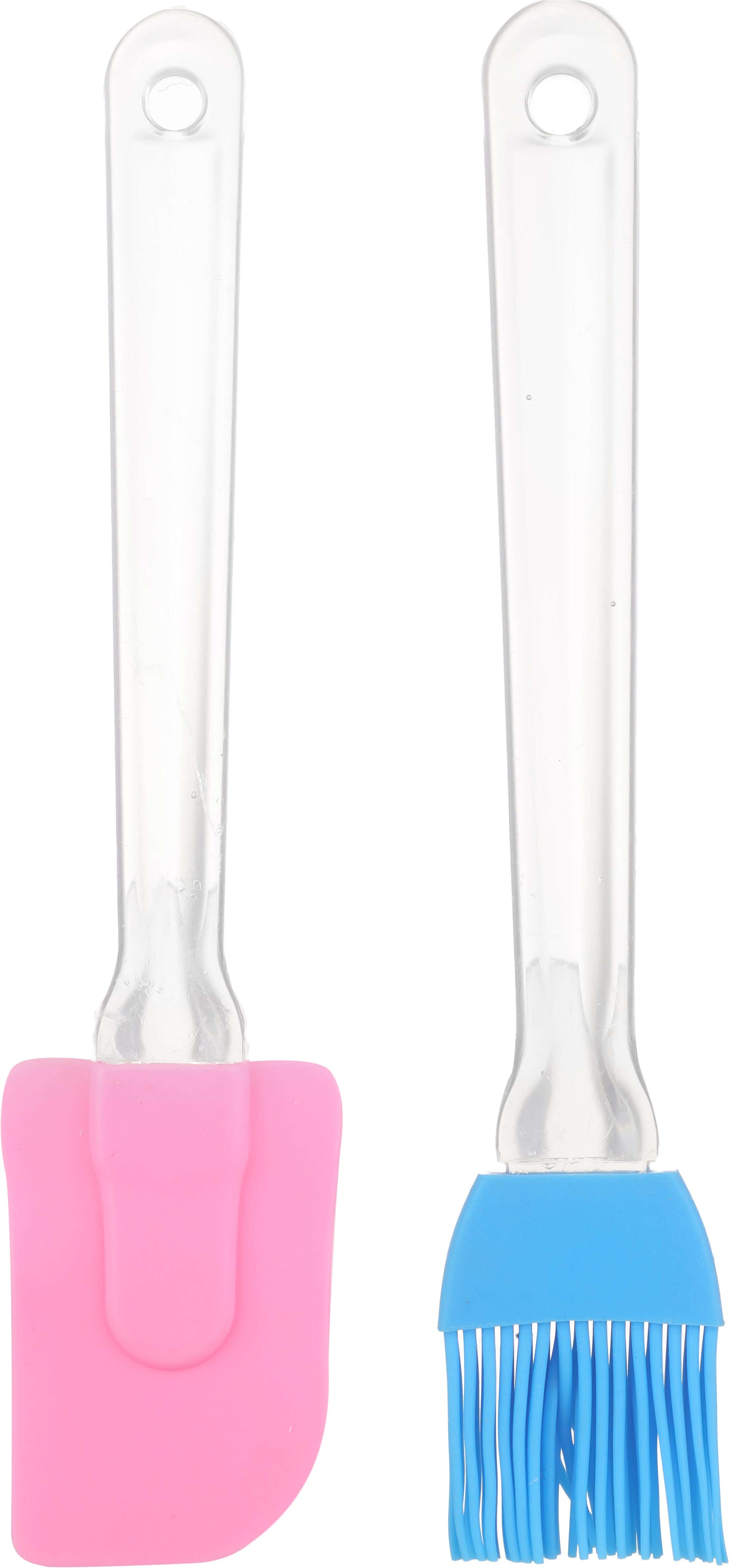 Group Tiger Silicone Serving Set, 2 Pieces, Acrylic Handle - Pink Blue