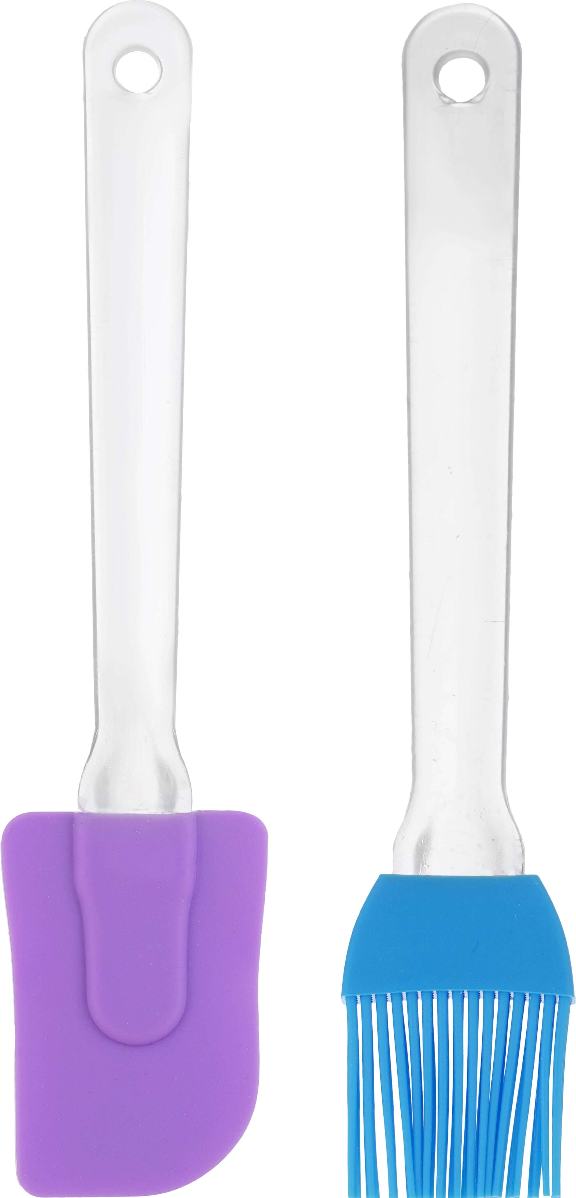 Group Tiger Silicone Serving Set, 2 Pieces, Acrylic Handle - Purple Blue
