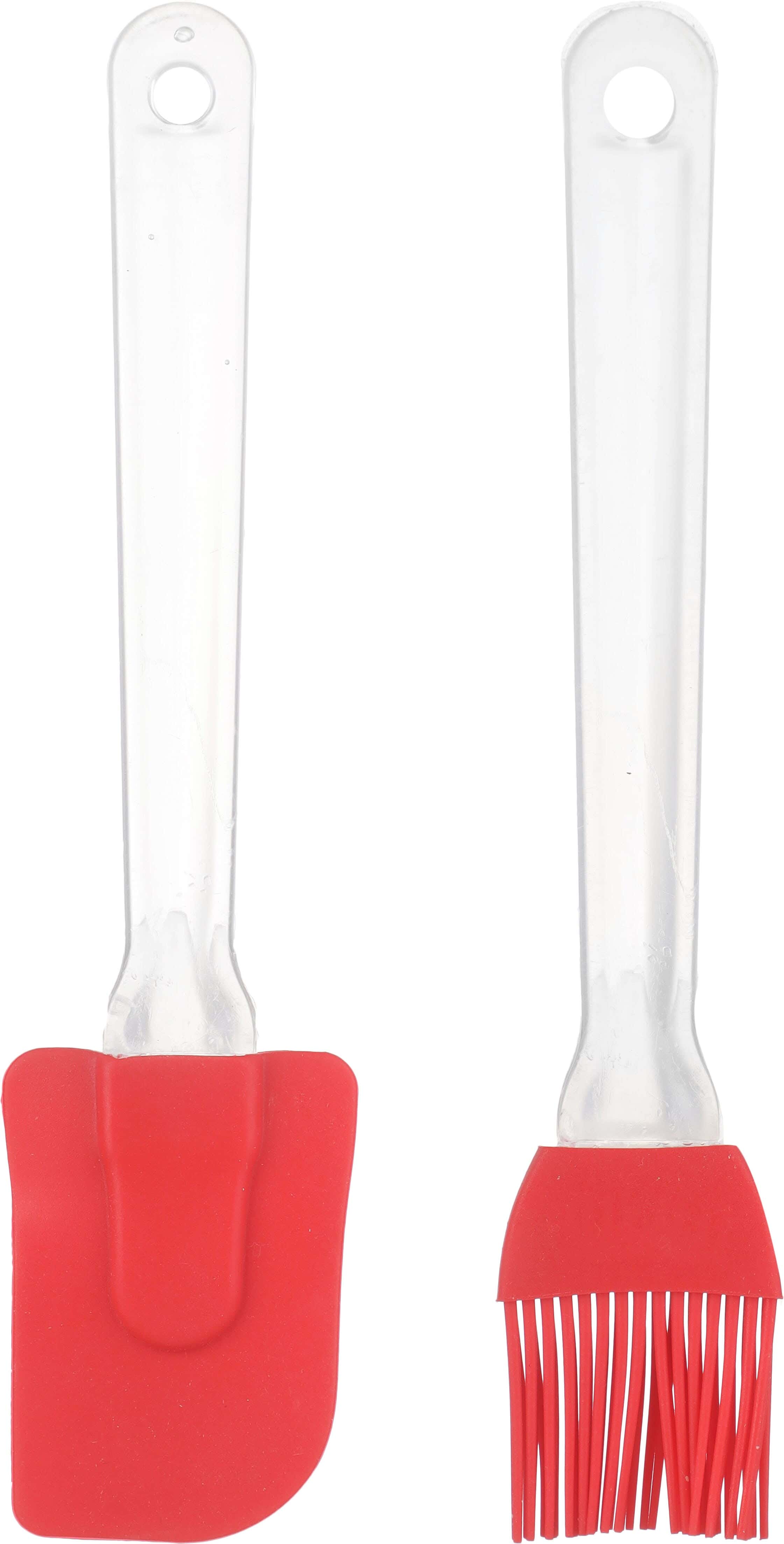 Group Tiger Silicone Serving Set, 2 Pieces, Acrylic Handle - Red Clear