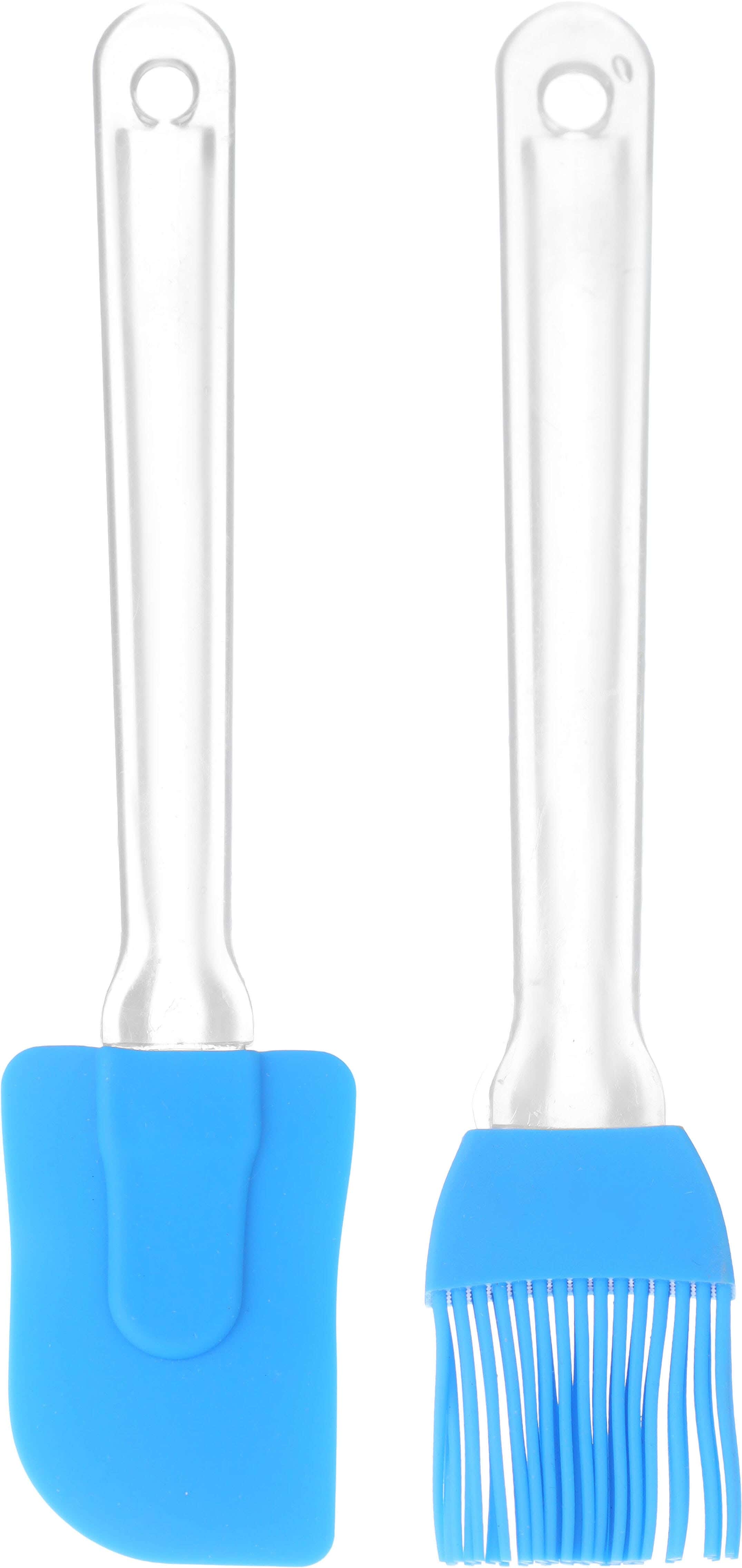 Group Tiger Silicone Serving Set, 2 Pieces, Acrylic Handle - Blue Clear