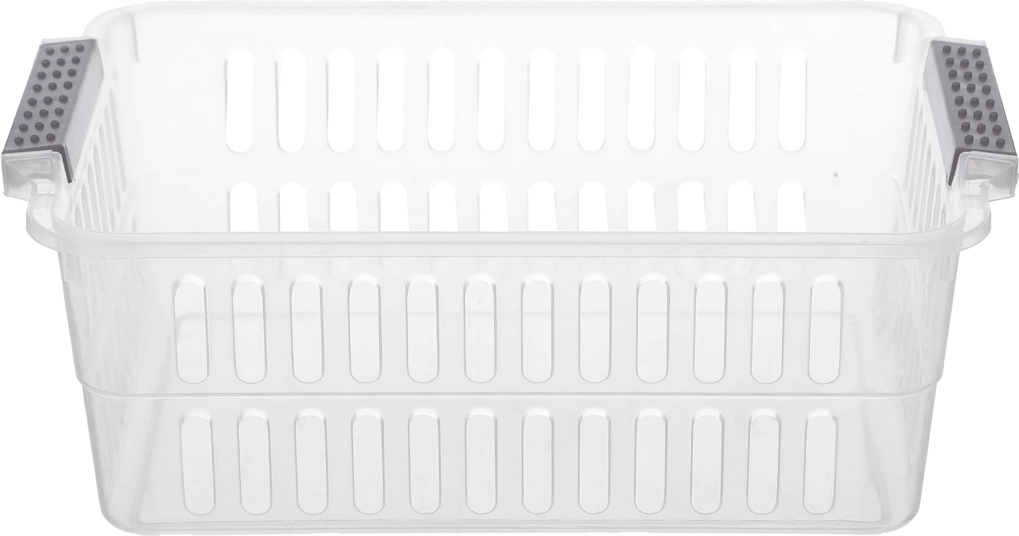 El Hoda Plastic Rectangular Clothespins Basket, 2 Litre - Clear
