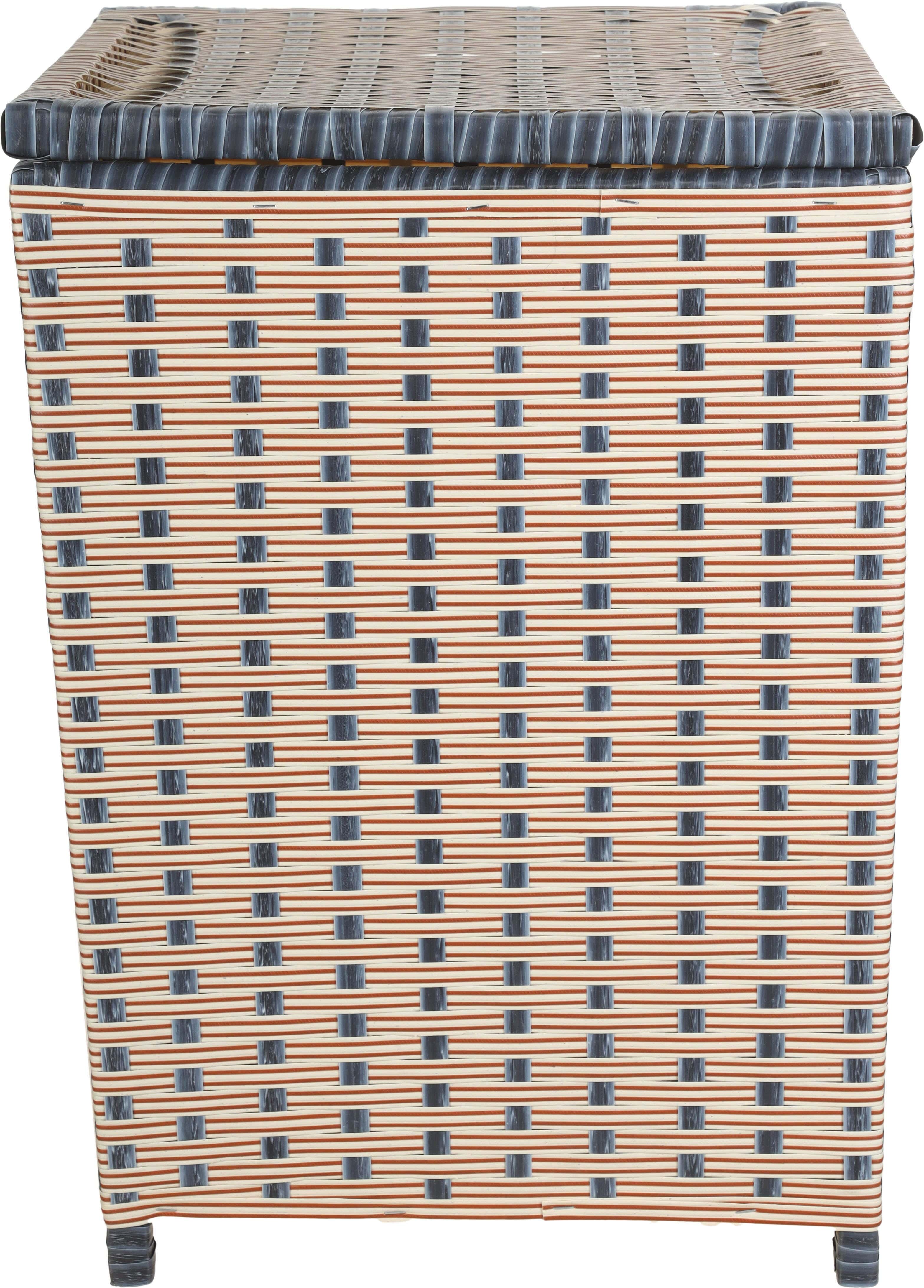Rattan Laundry Basket With Lid, 42×42×60 Cm - Multicolor
