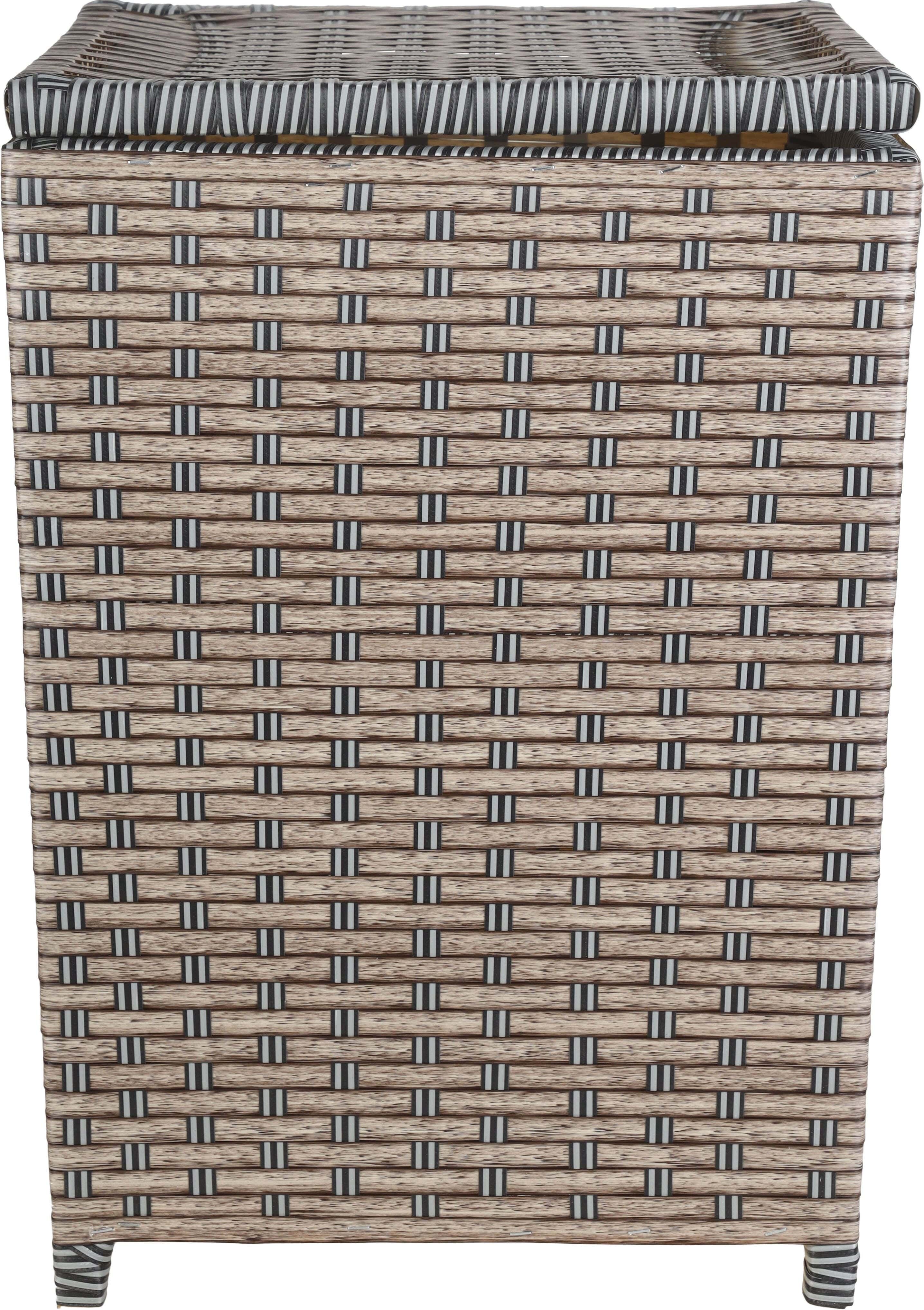 Rattan Laundry Basket With Lid, 42×42×60 Cm - Multicolor