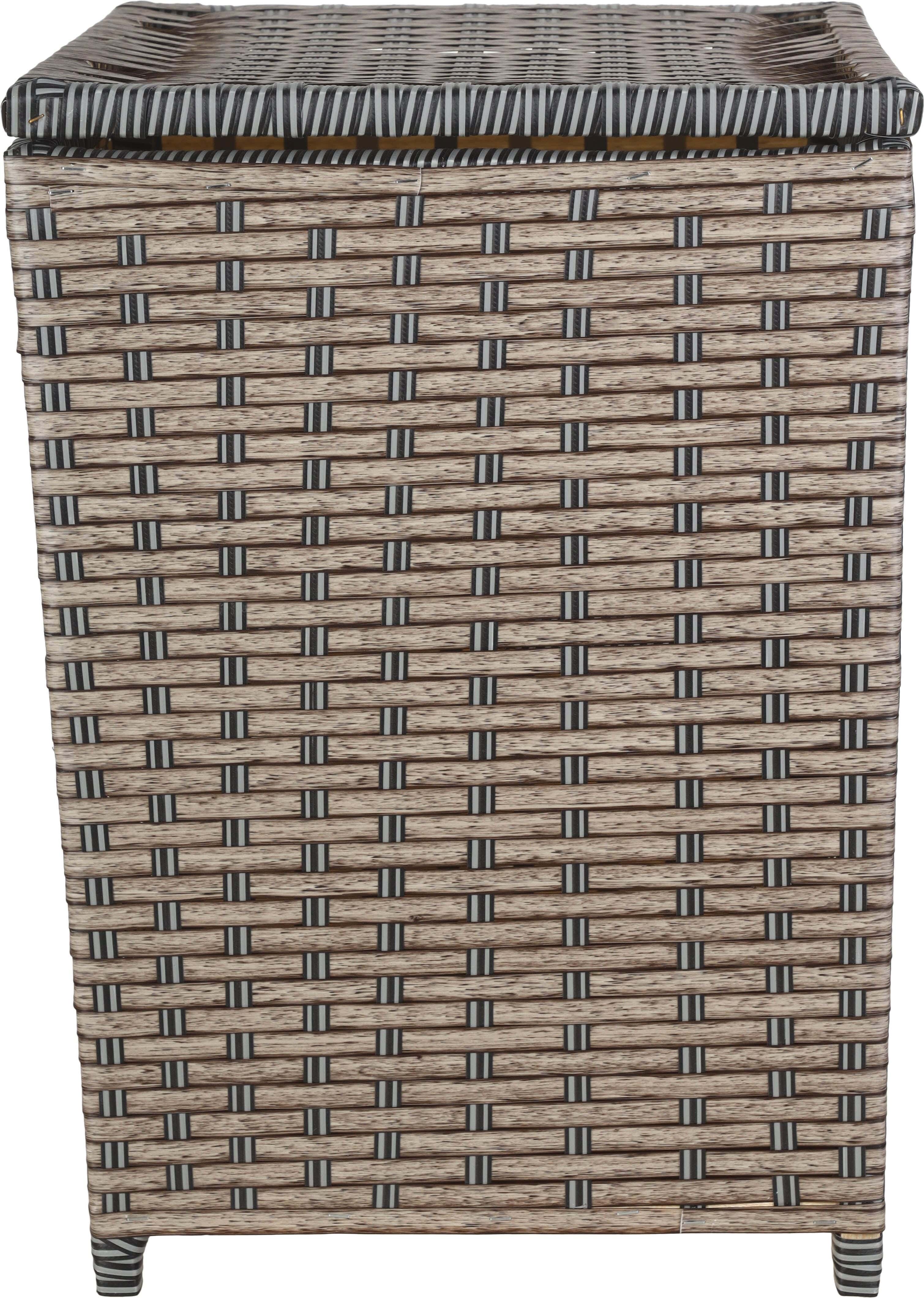 Rattan Laundry Basket With Lid, 42×42×60 Cm - Multicolor