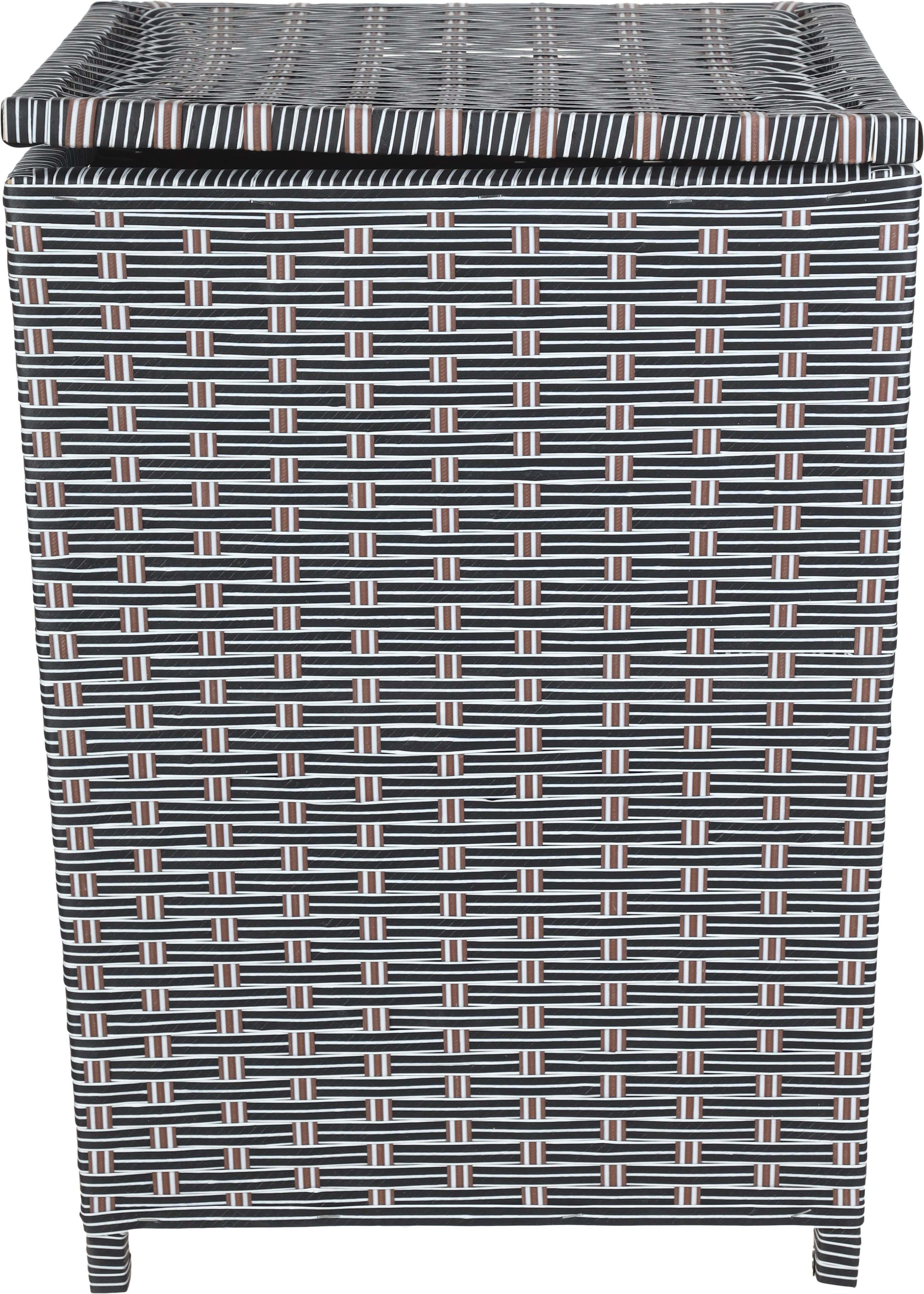 Rattan Laundry Basket With Lid, 42×42×60 Cm - Multicolor