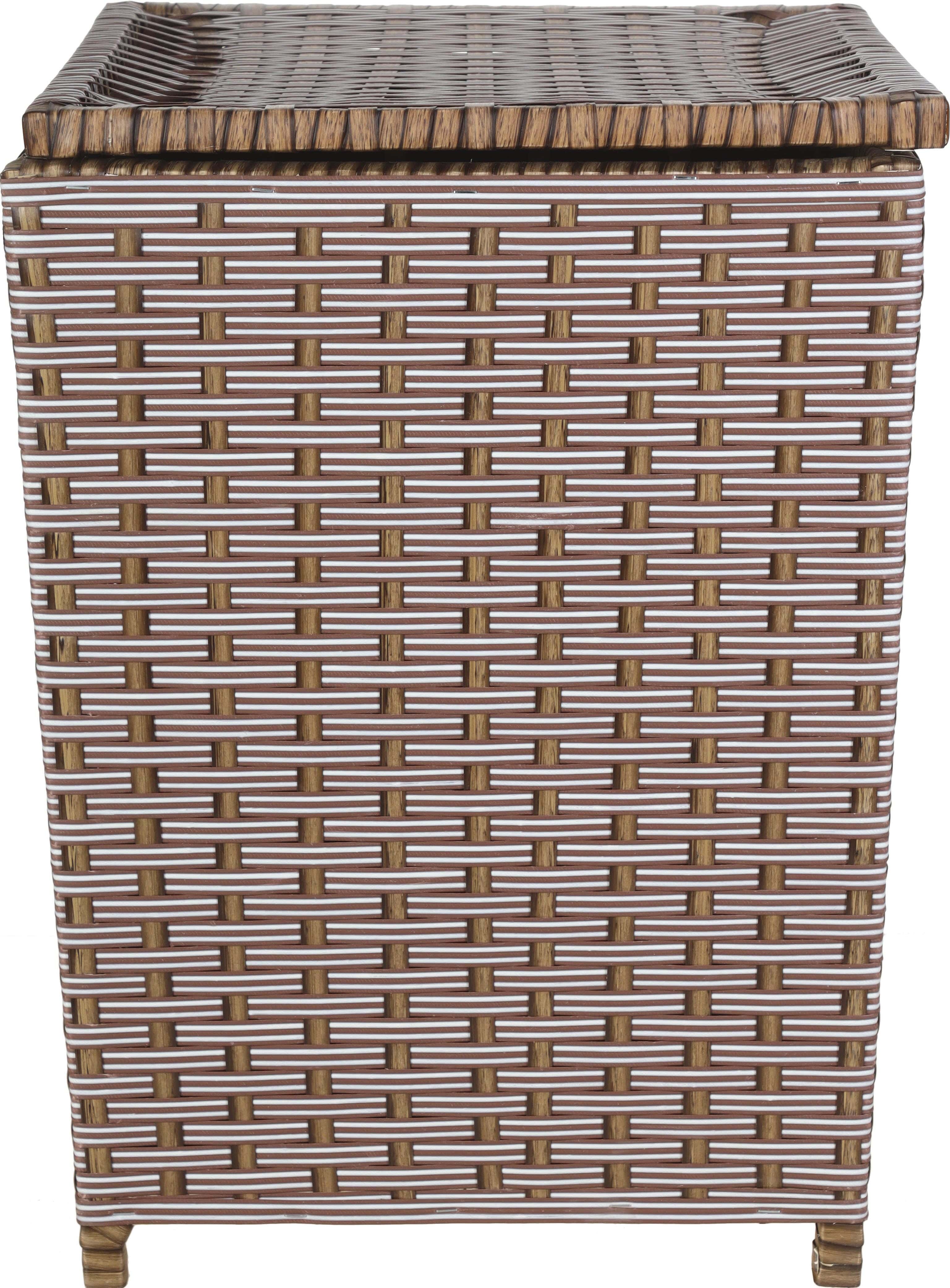 Rattan Laundry Basket With Lid, 42×42×60 Cm - Multicolor