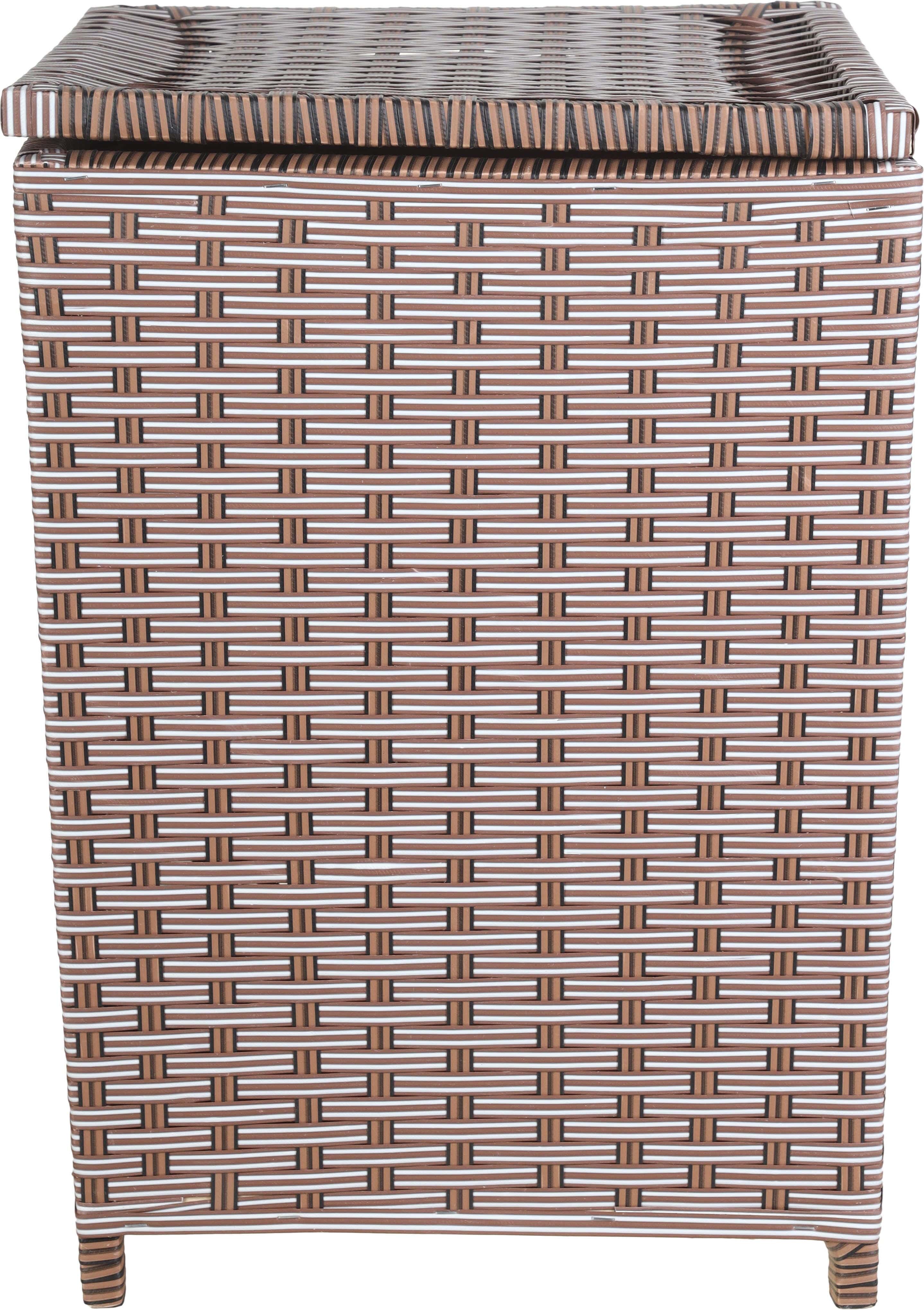 Rattan Laundry Basket With Lid, 42×42×60 Cm - Multicolor