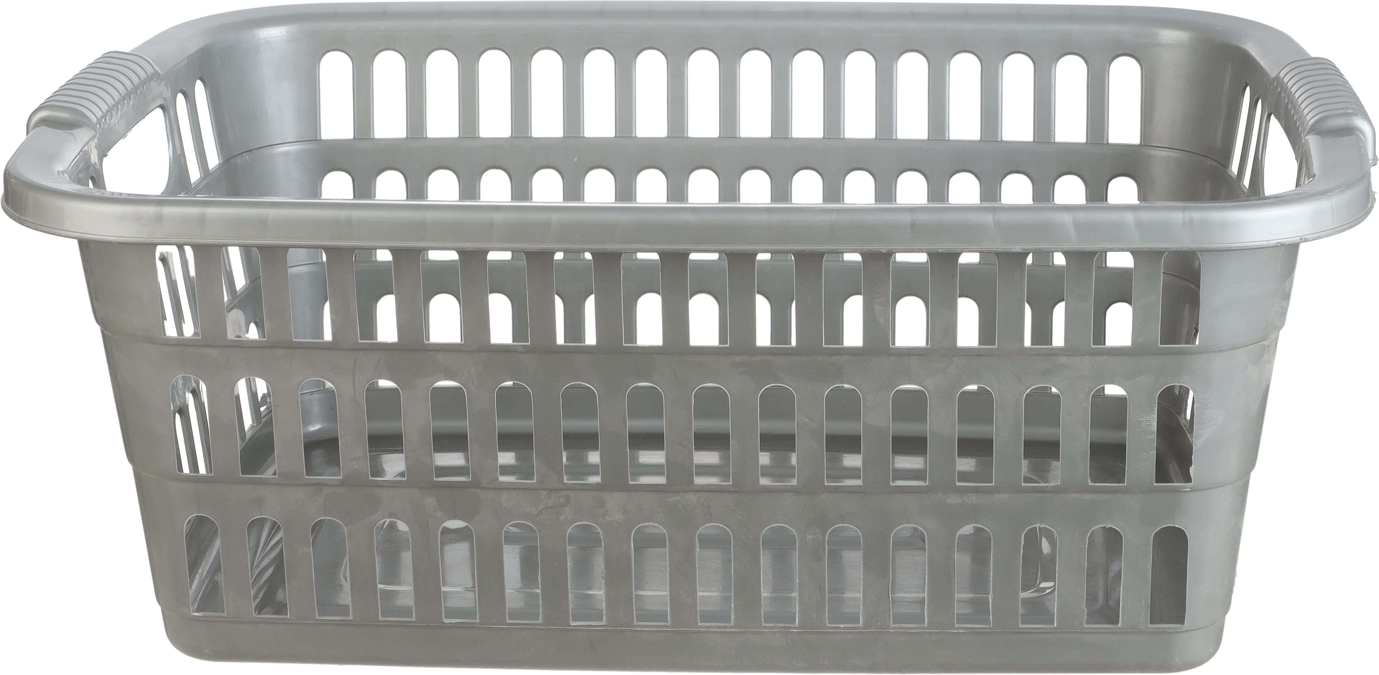 Plastic Rectangle Laundry Basket, 35×45 cm - Grey