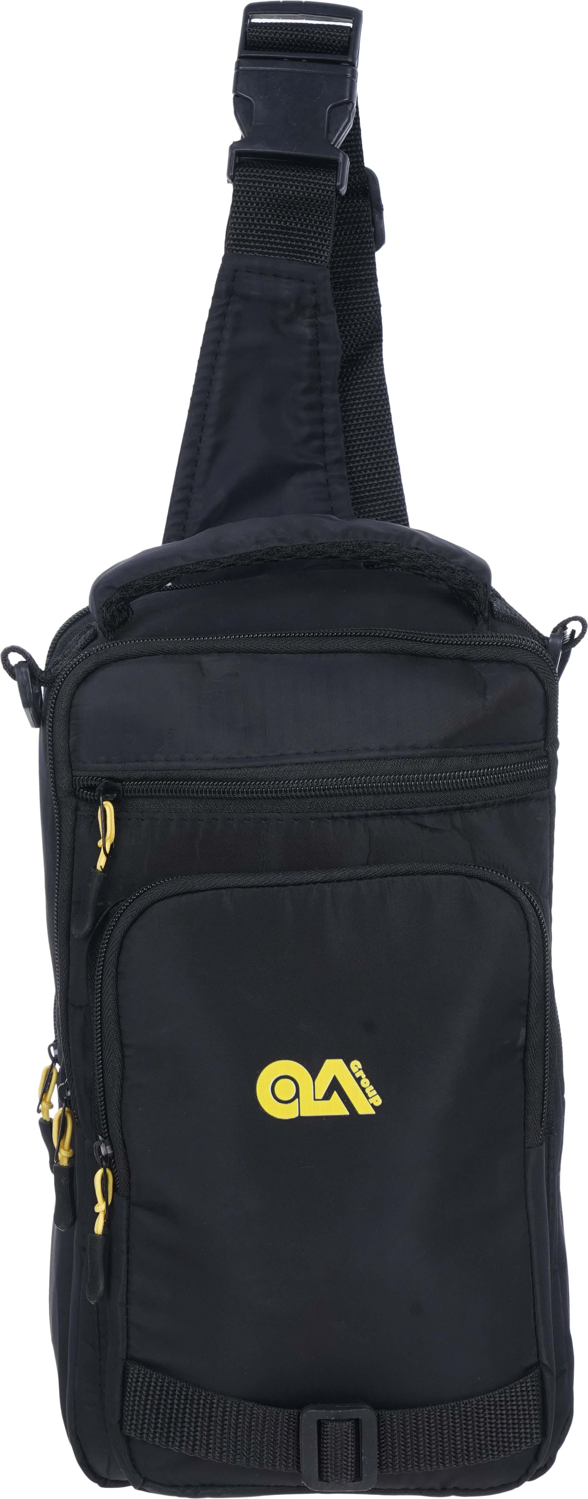 Waterproof Cross Bag for Men, 4 Zippers, 30×20×10 cm - Black