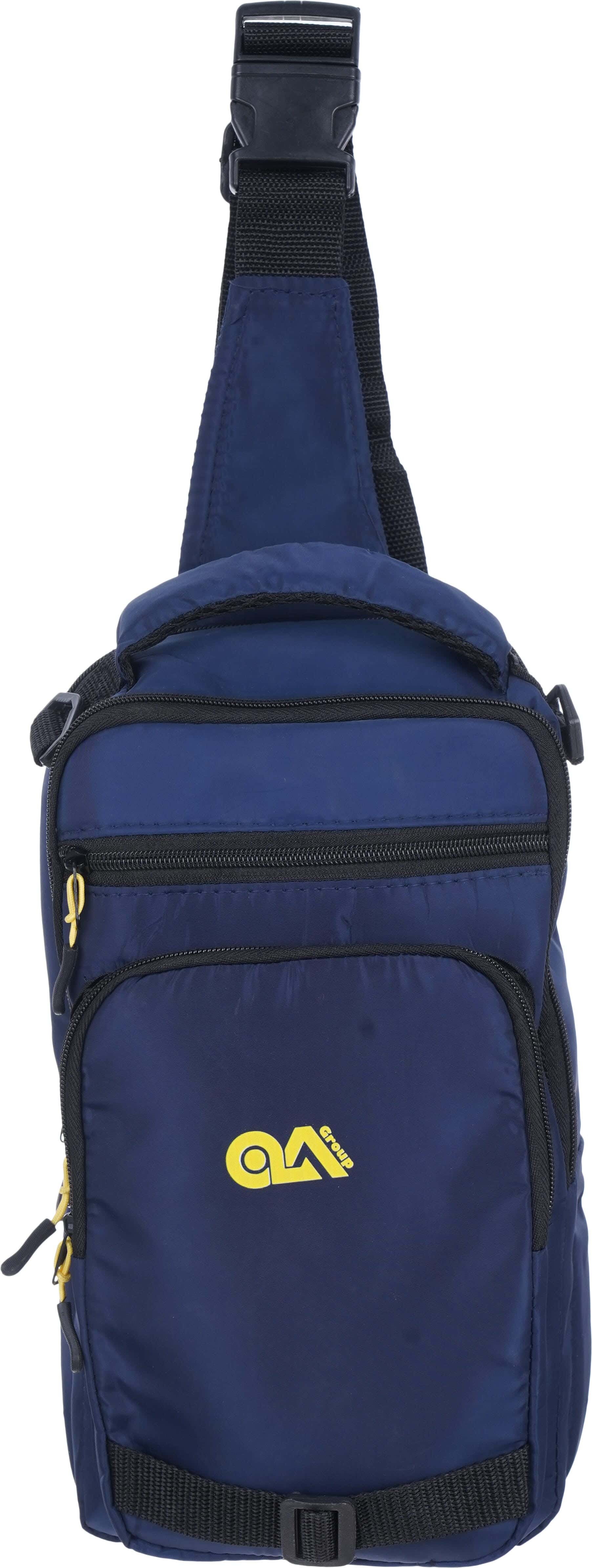 Waterproof Cross Bag for Men, 4 Zippers, 30×20×10 cm - Navy