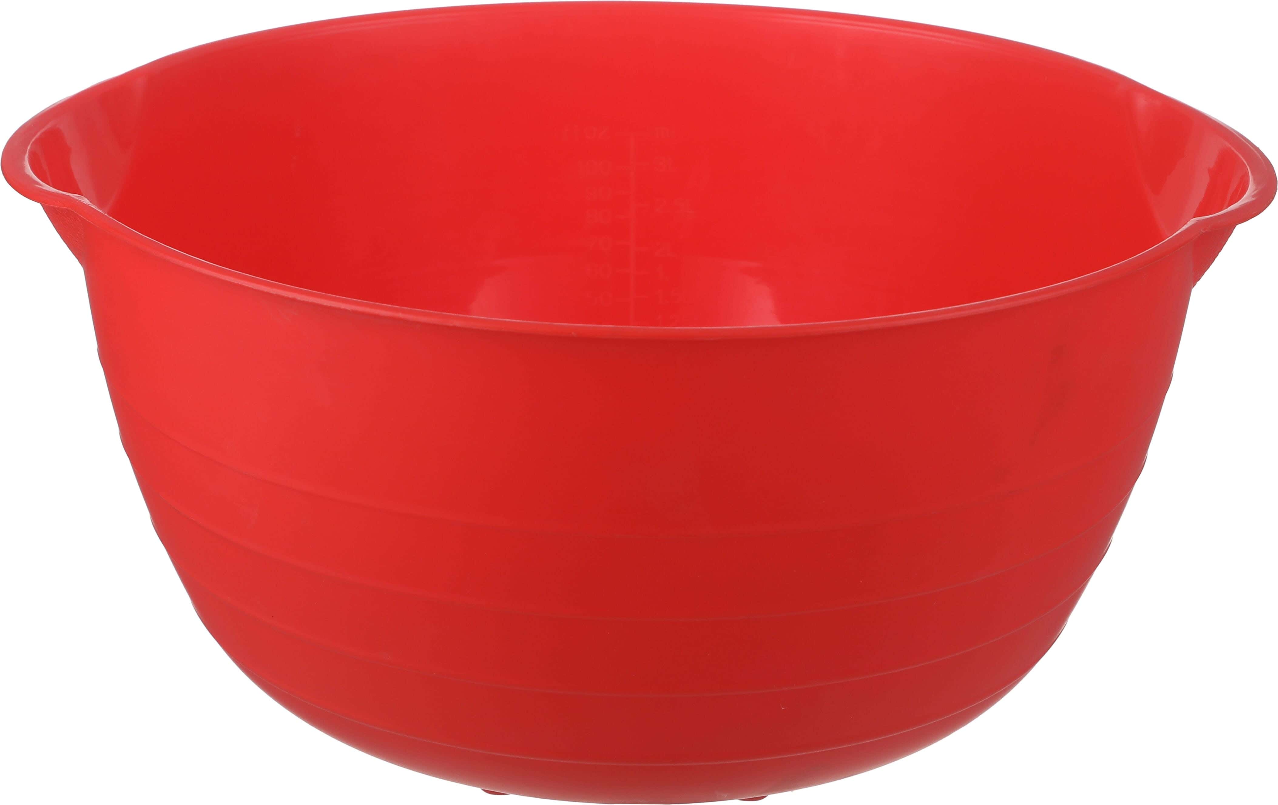 Plastic Round Kneader, 4 Litre - Red