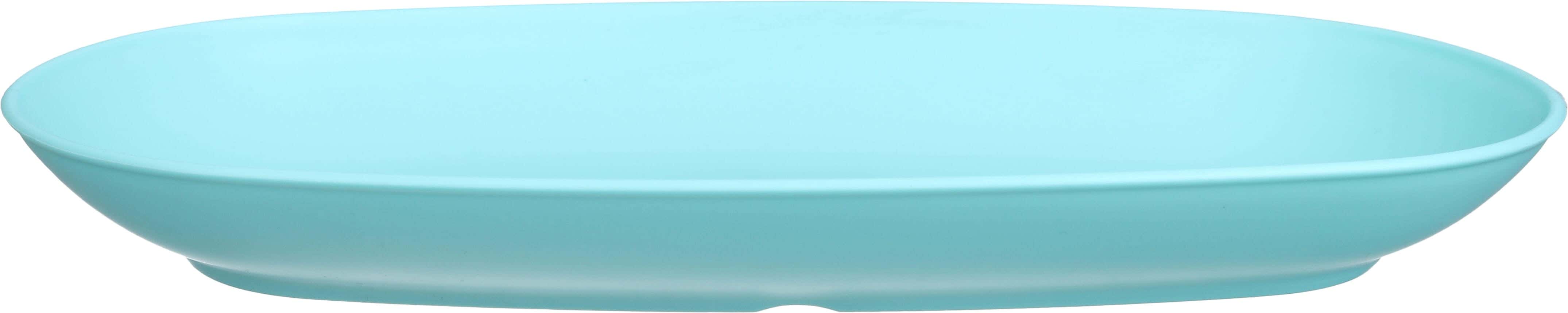 El Hoda Plastic Oval Serving Plate, 20×33 cm - Turquoise