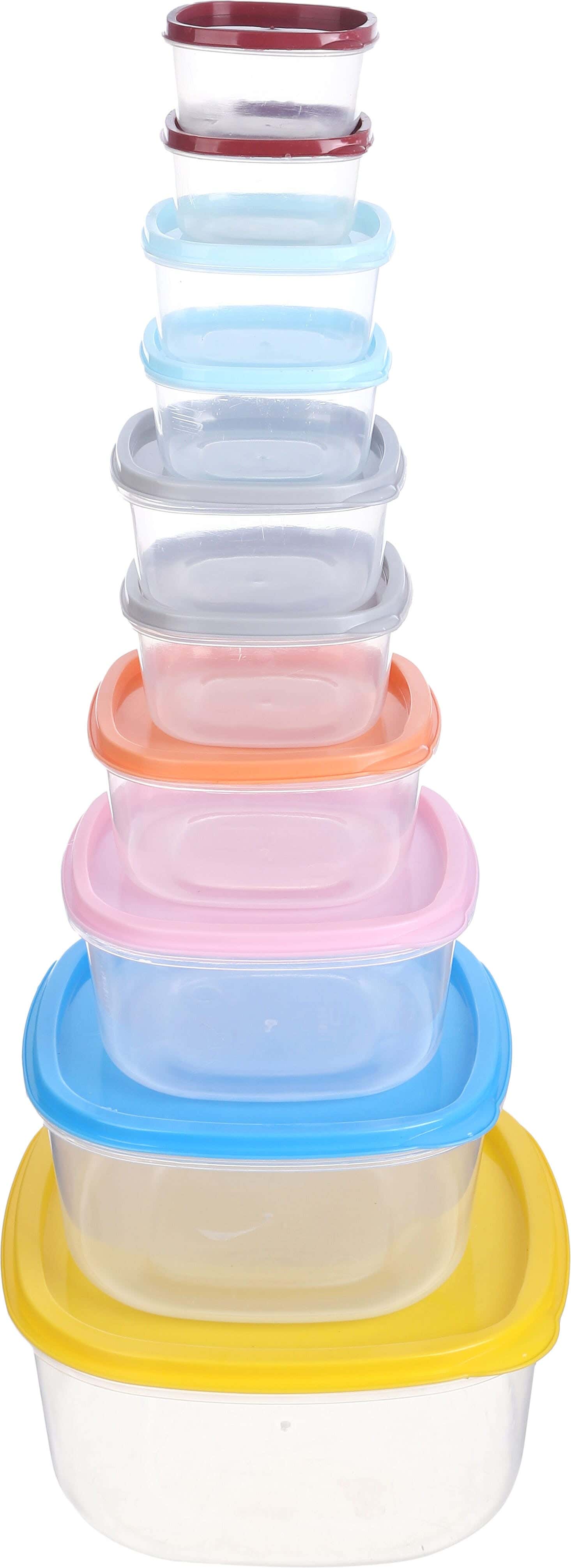 El Hoda Plastic Refrigerator Box Set, 10 Pieces - Multicolor