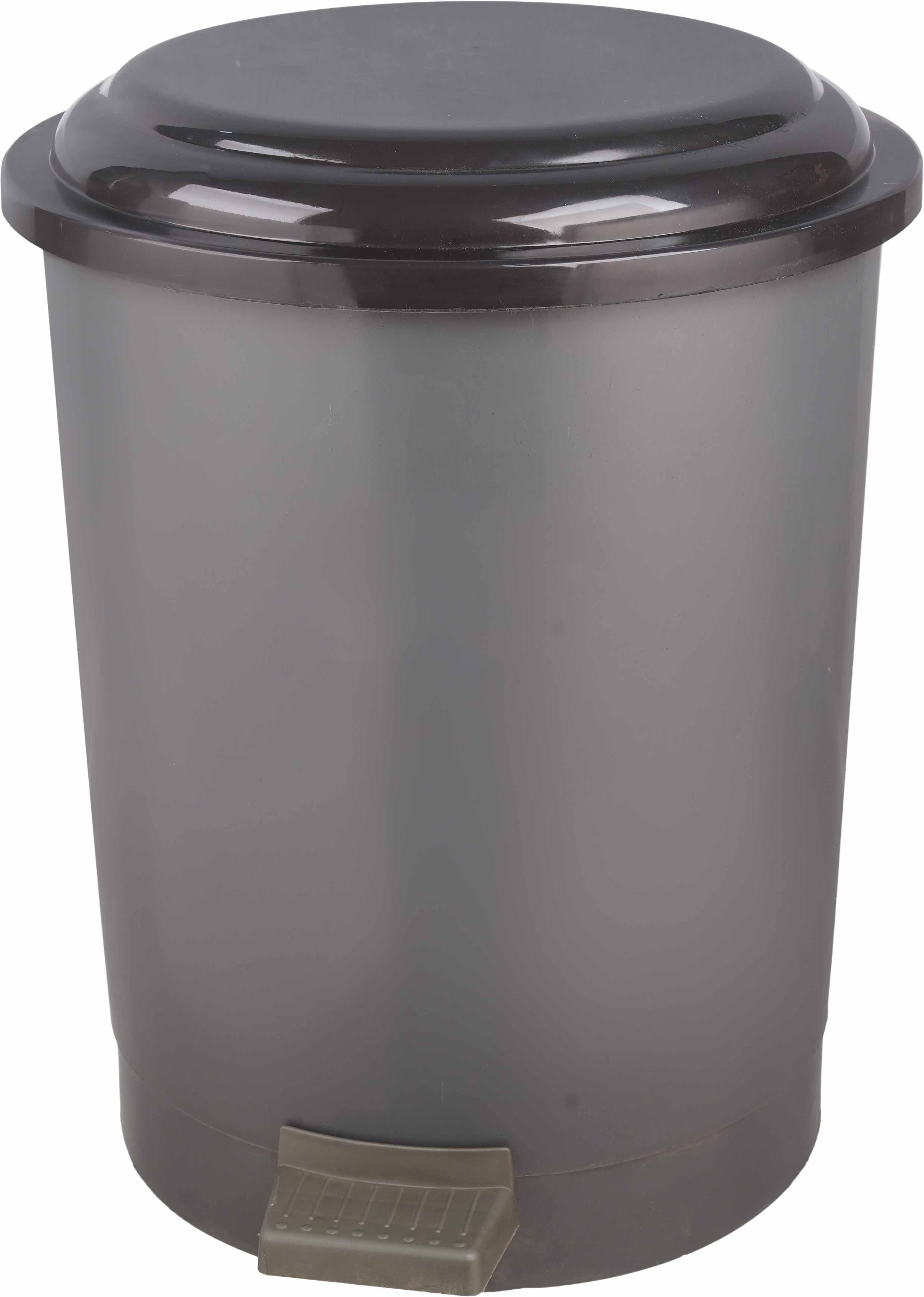 El Hoda Plastic Trash Bin with Pedal, 20 Liter - Grey