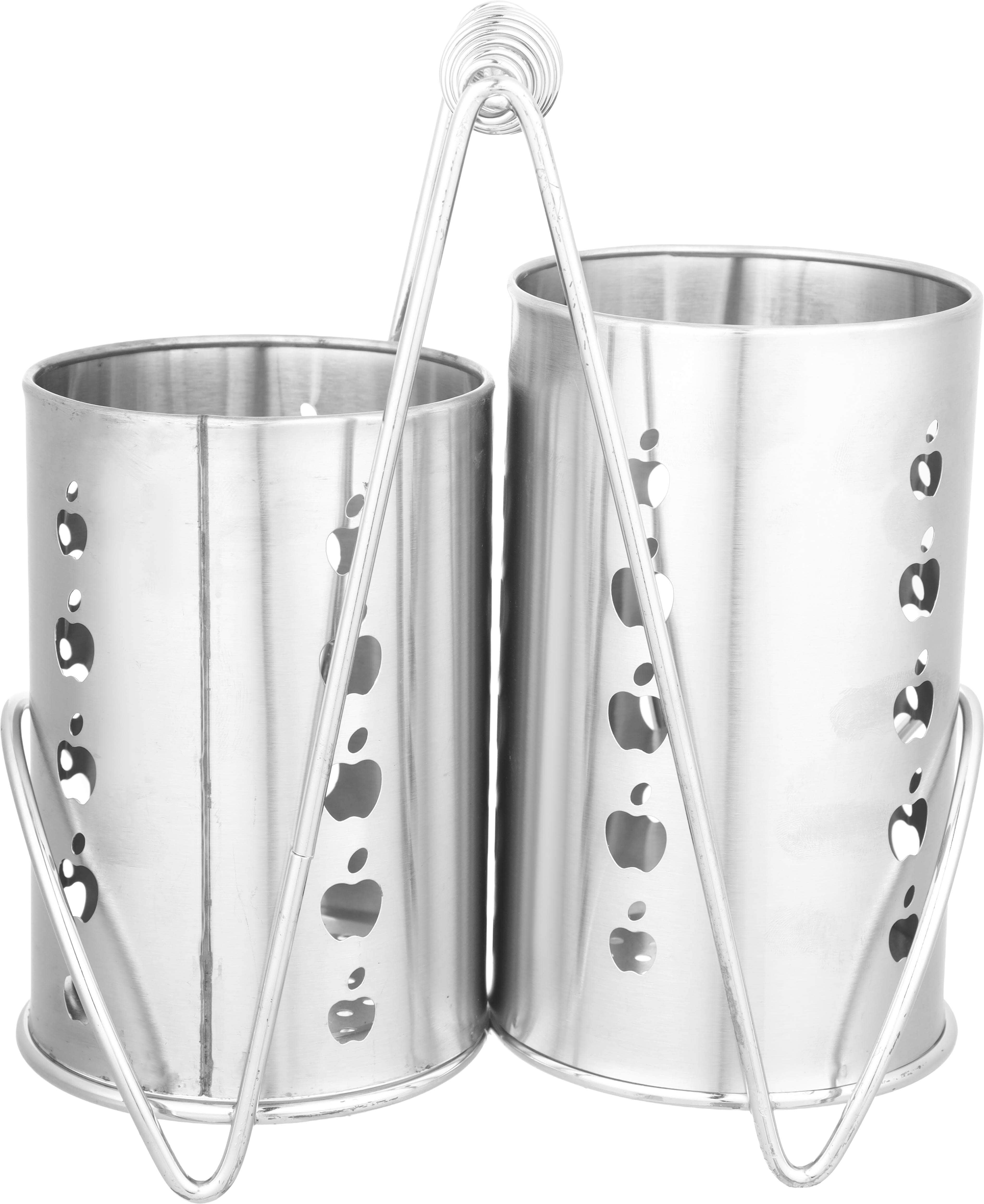 Stainless Steel Spoon Drainer, 2×1 with Stainless Steel Stand, 21x23 cm - Silver