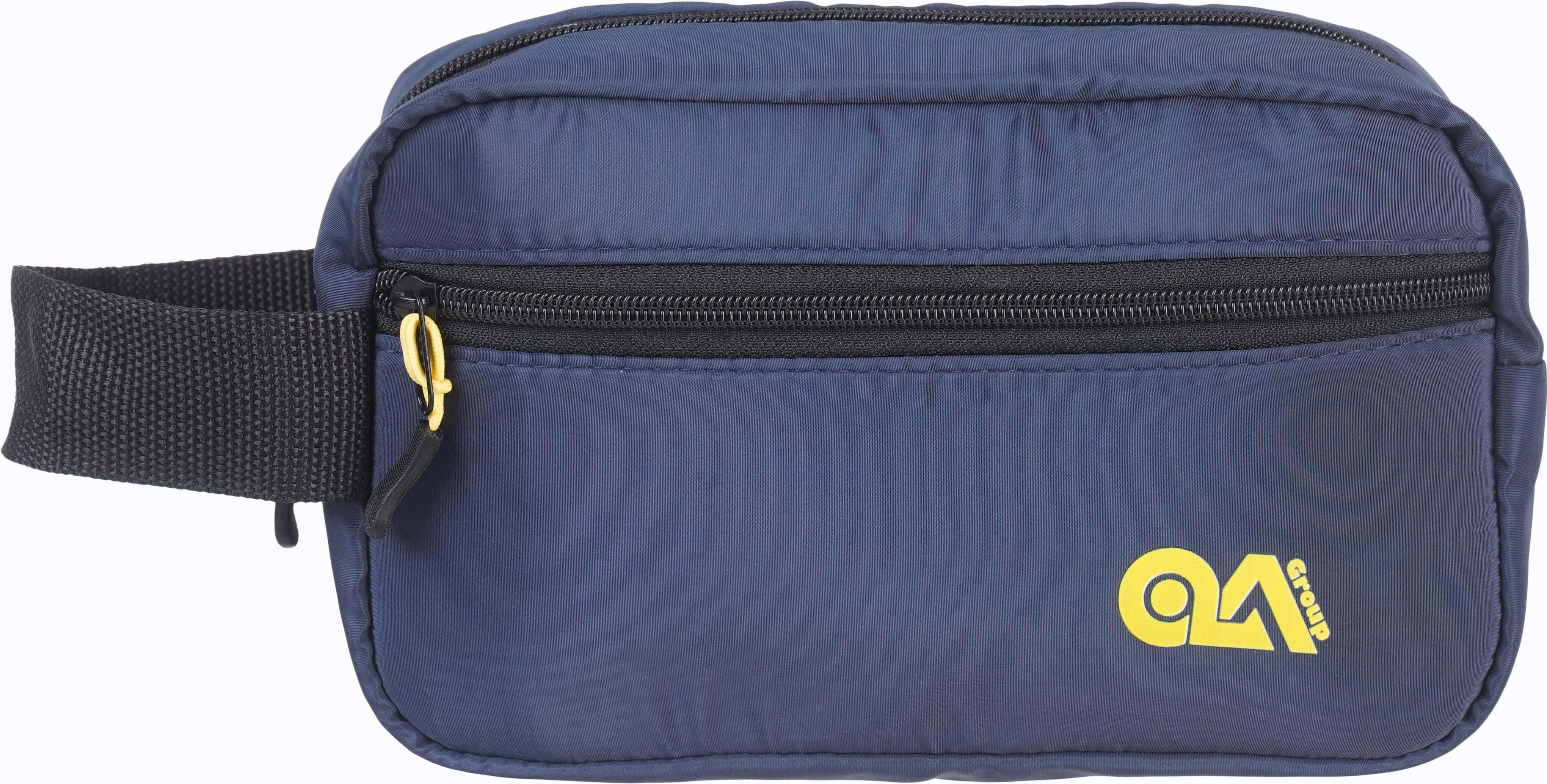 Waterproof Hand Bag, 2 Zippers, 12×20 cm - Navy