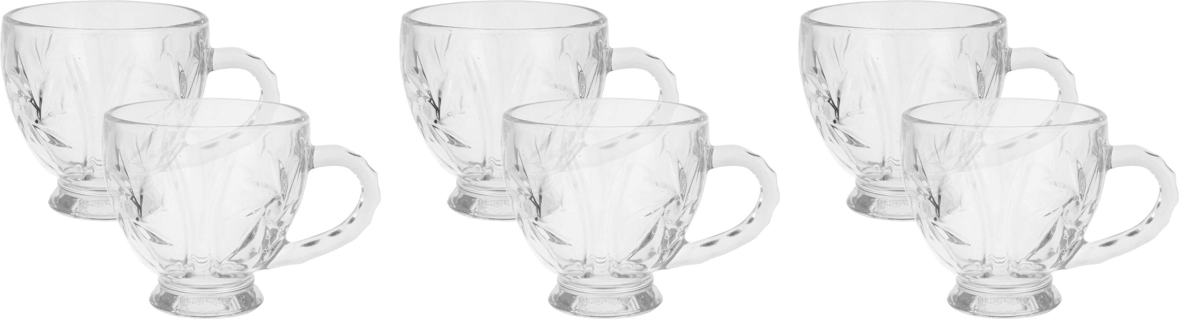 BlinkMax Glass Tea Cup Set, 6 Pieces, 200 ml - Clear