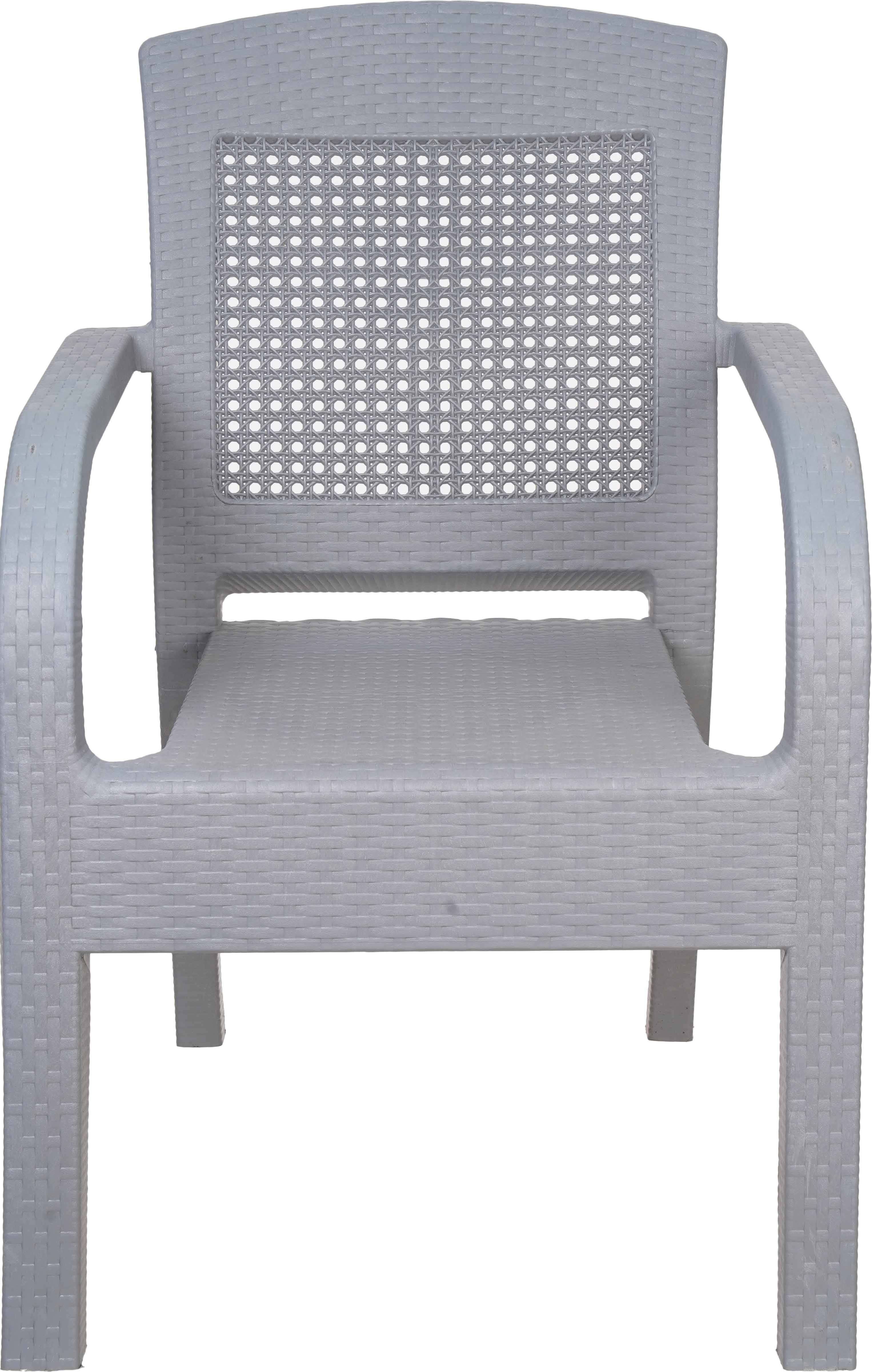 Plastic Chair Rattan Shaped, 58×58×88 cm - Grey