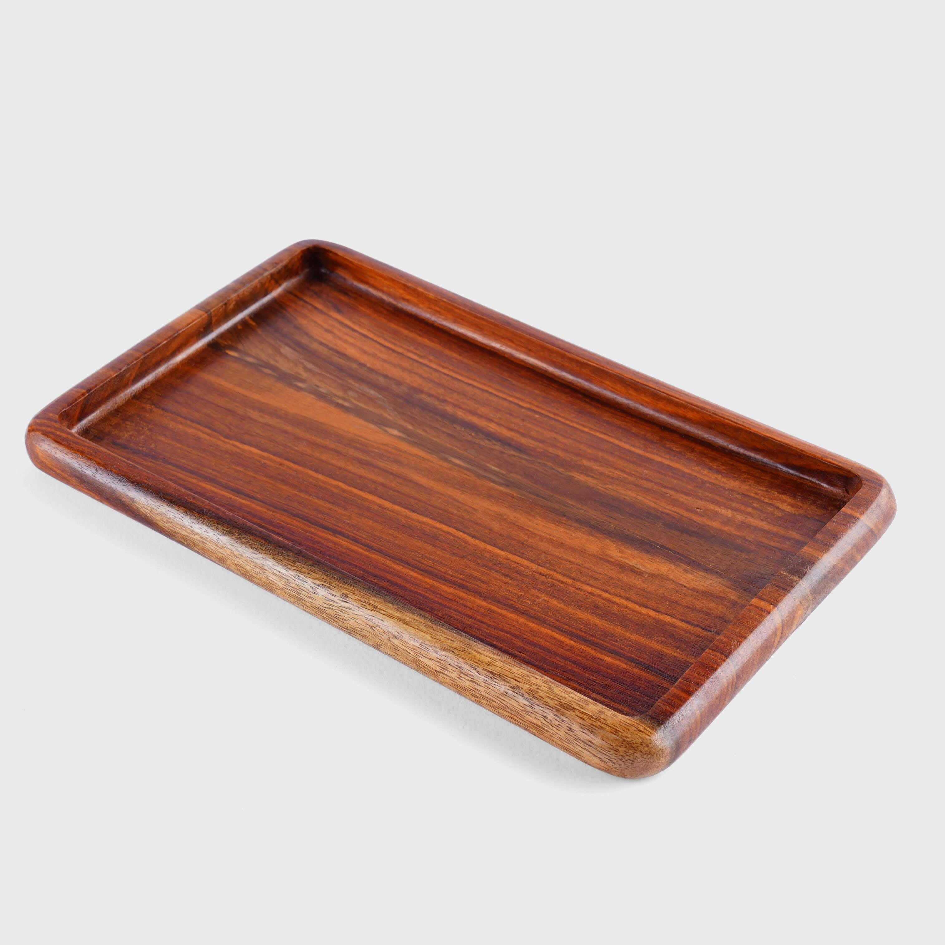 Rose Wood Rectangular Wood Asersus Serving Tray, 19×30 cm - Brown