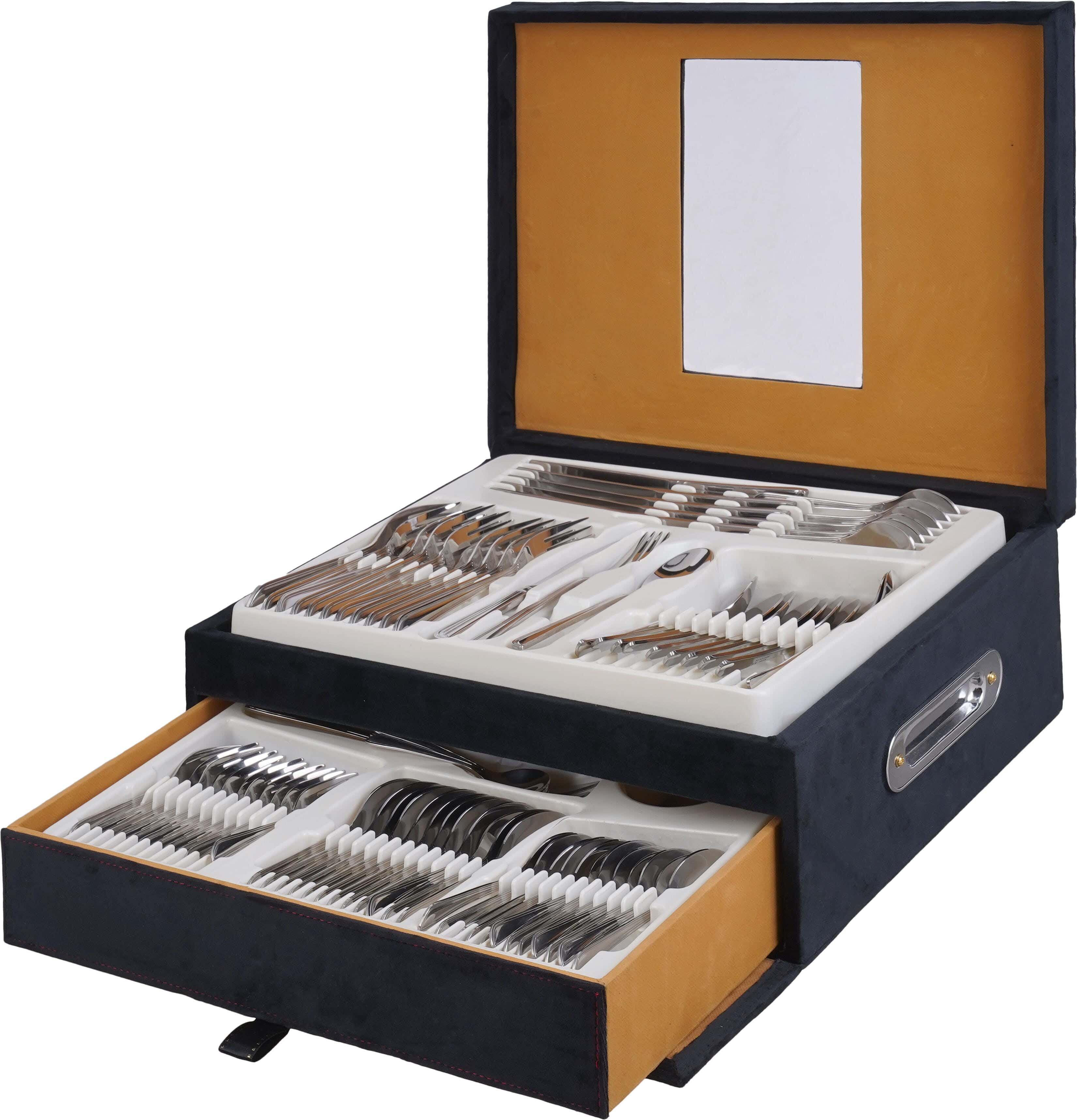 Nouval Laser Stainless Steel Cutlery Set, 87 Pieces - Silver