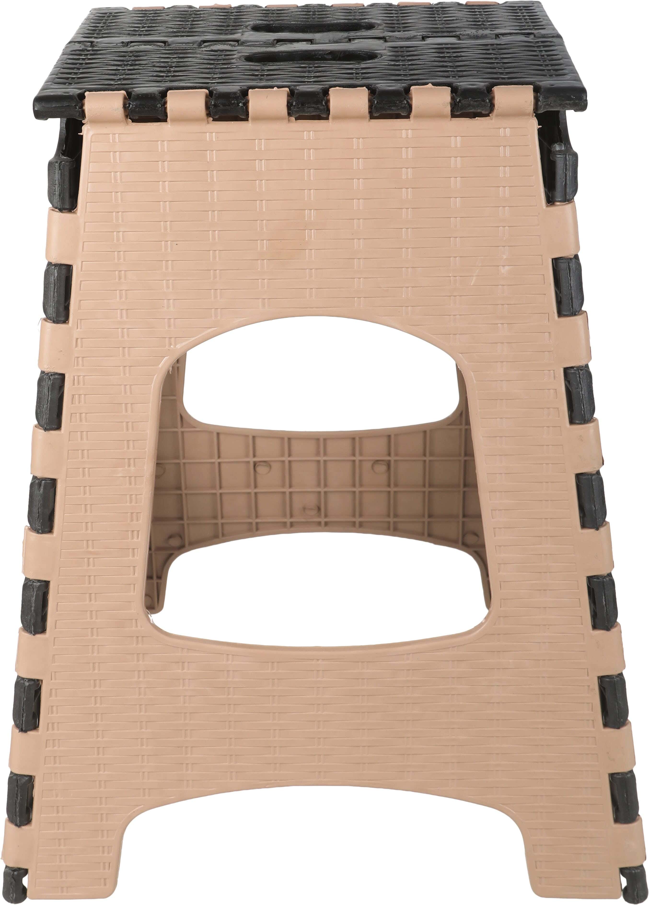 Plastic Folding Chair, 44×27×23 cm - Light Beige Black