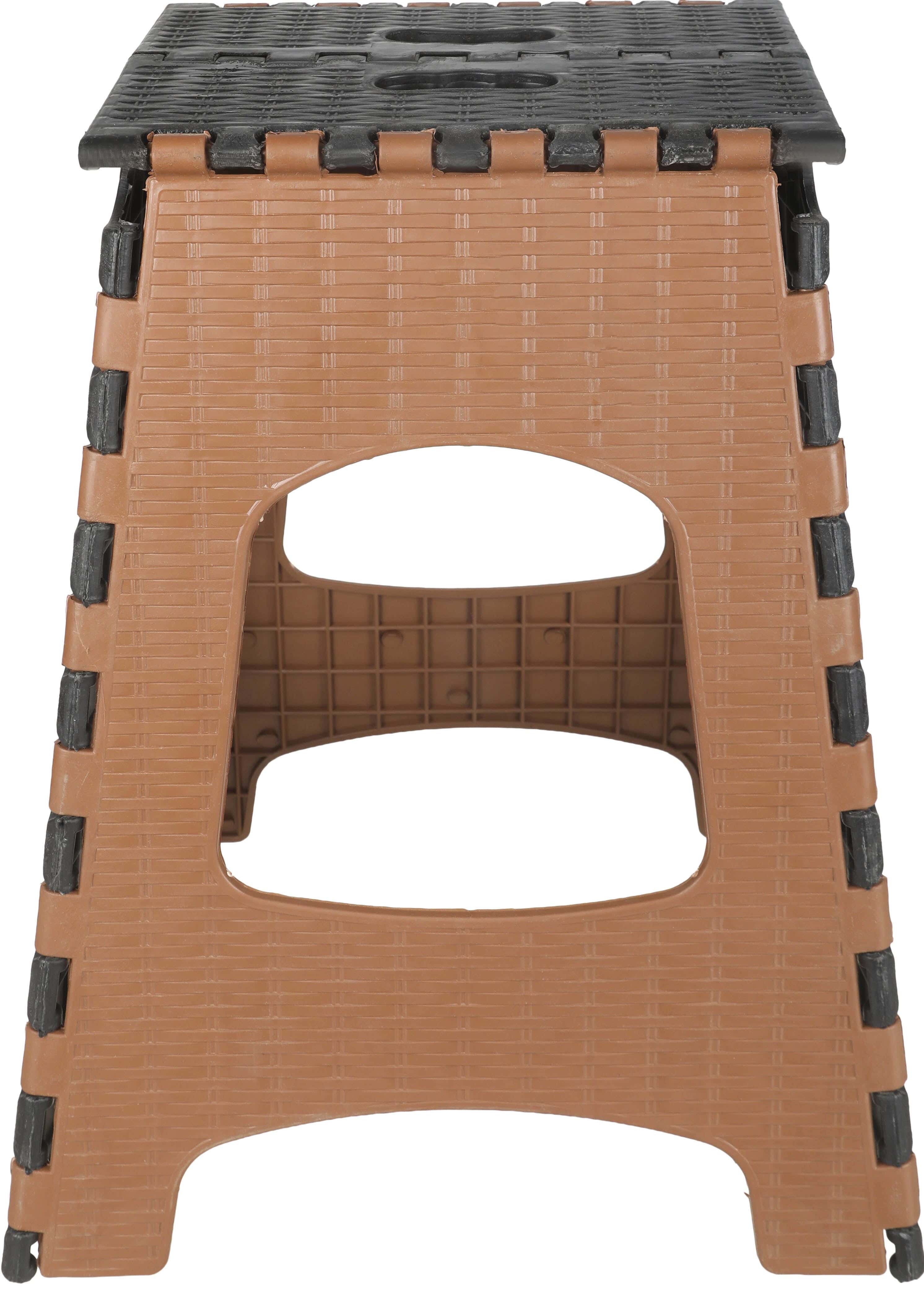 Plastic Folding Chair, 44×27×23 cm - Brown Black