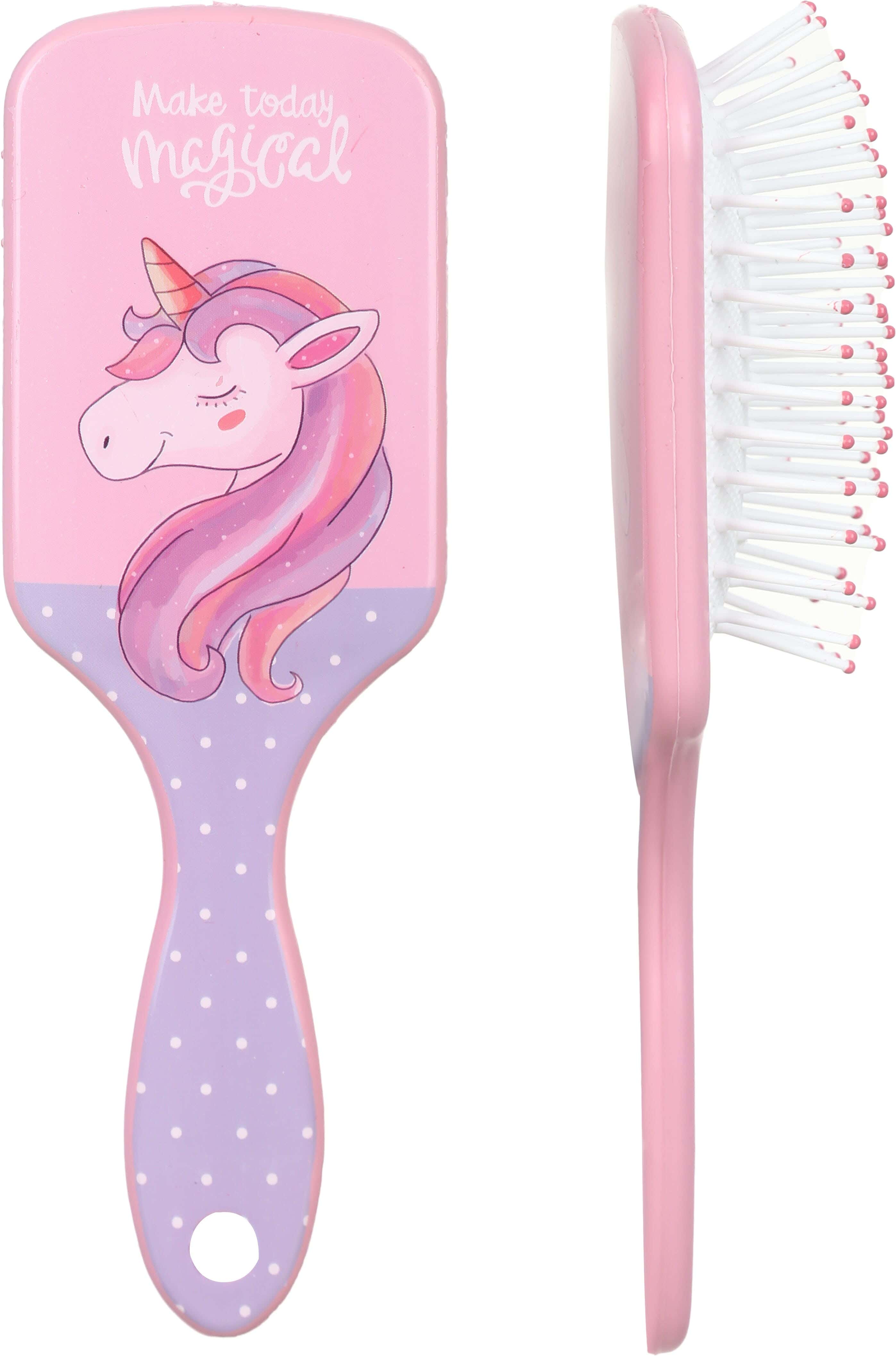 Jolly Plastic Hair Brush, 18×6 cm - Pink White