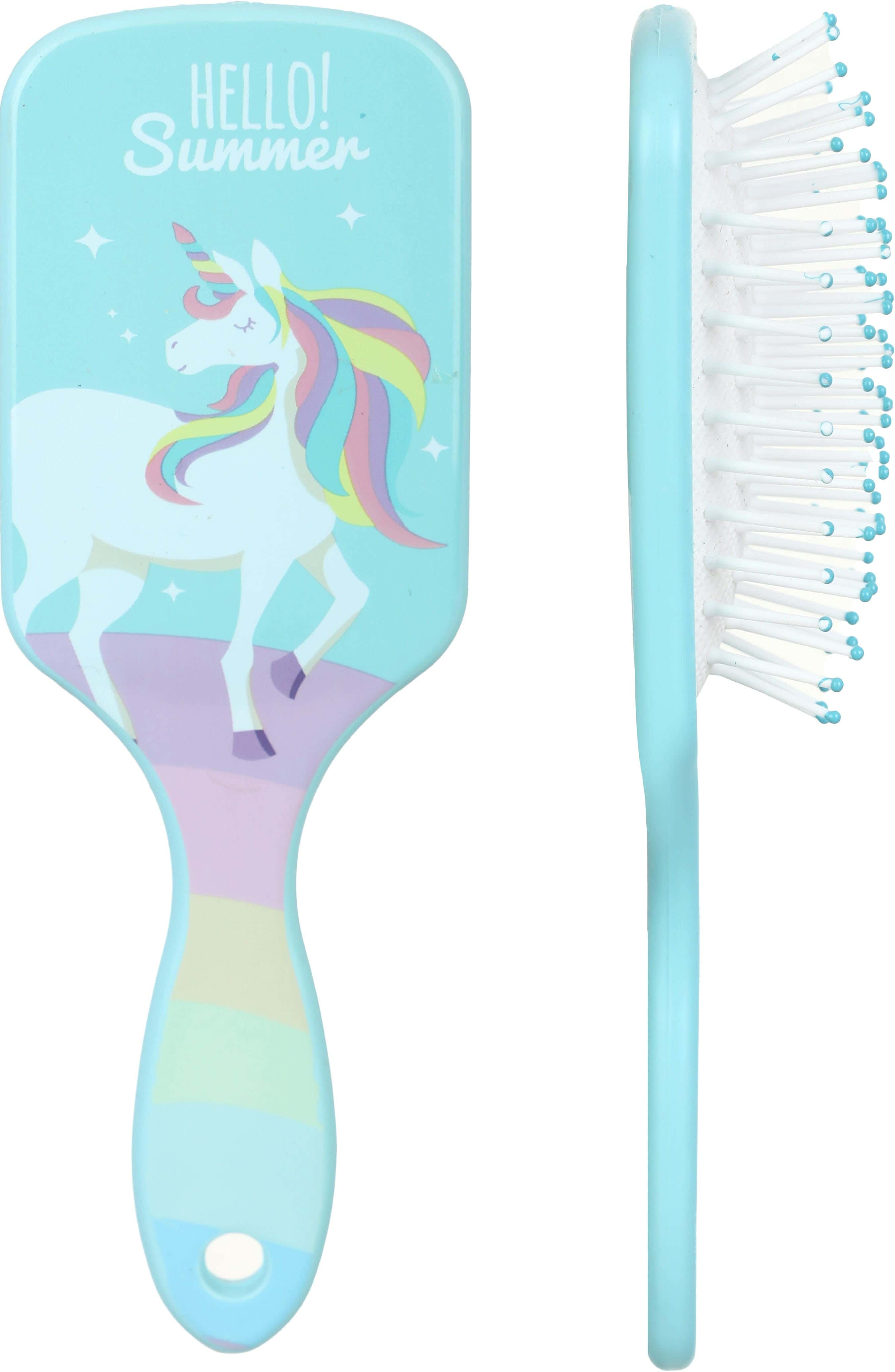 Jolly Plastic Hair Brush, 18×6 cm - Turquoise White