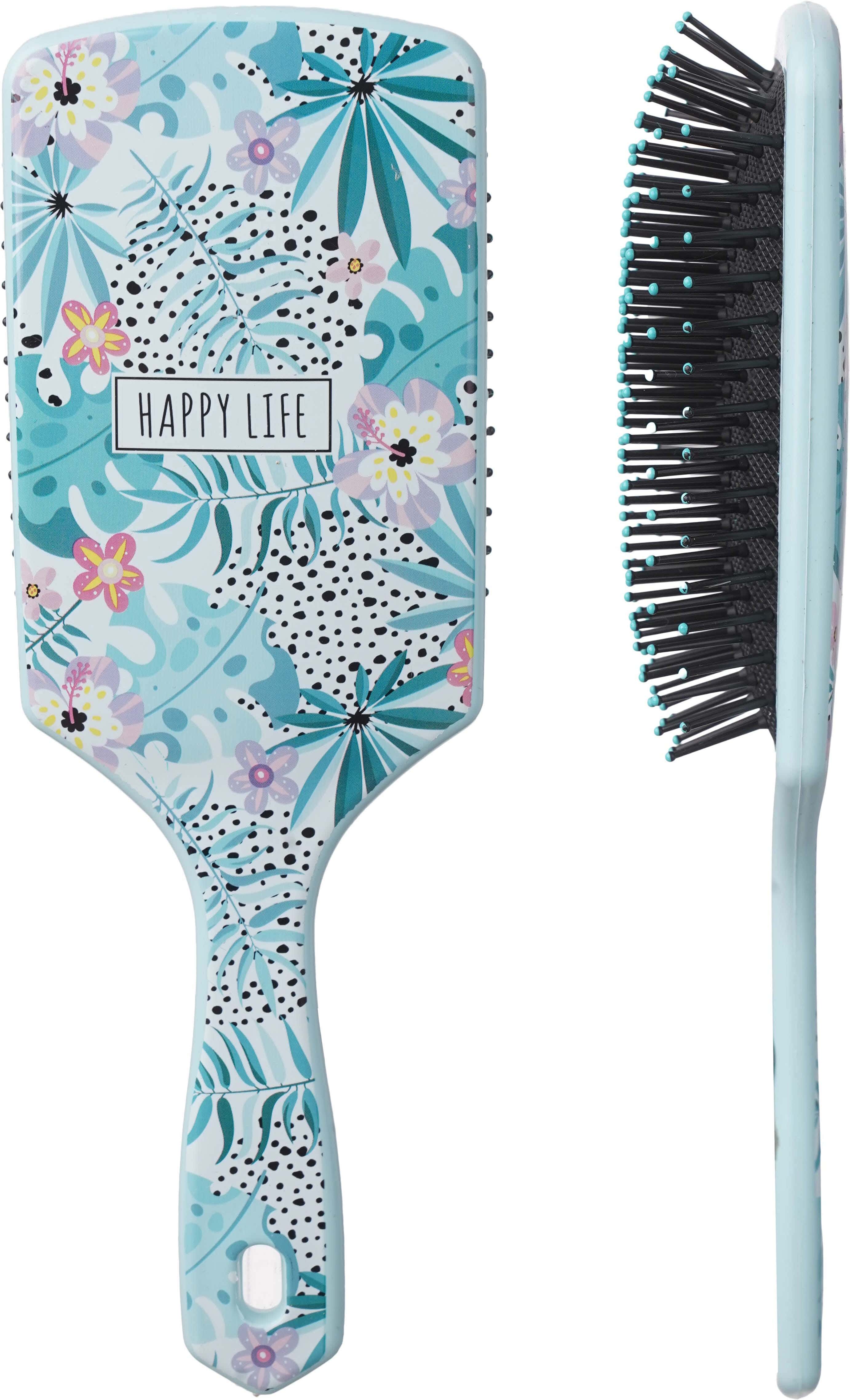 Rectangular Plastic Hair Brush, 23.5×7.5 cm - Petrol