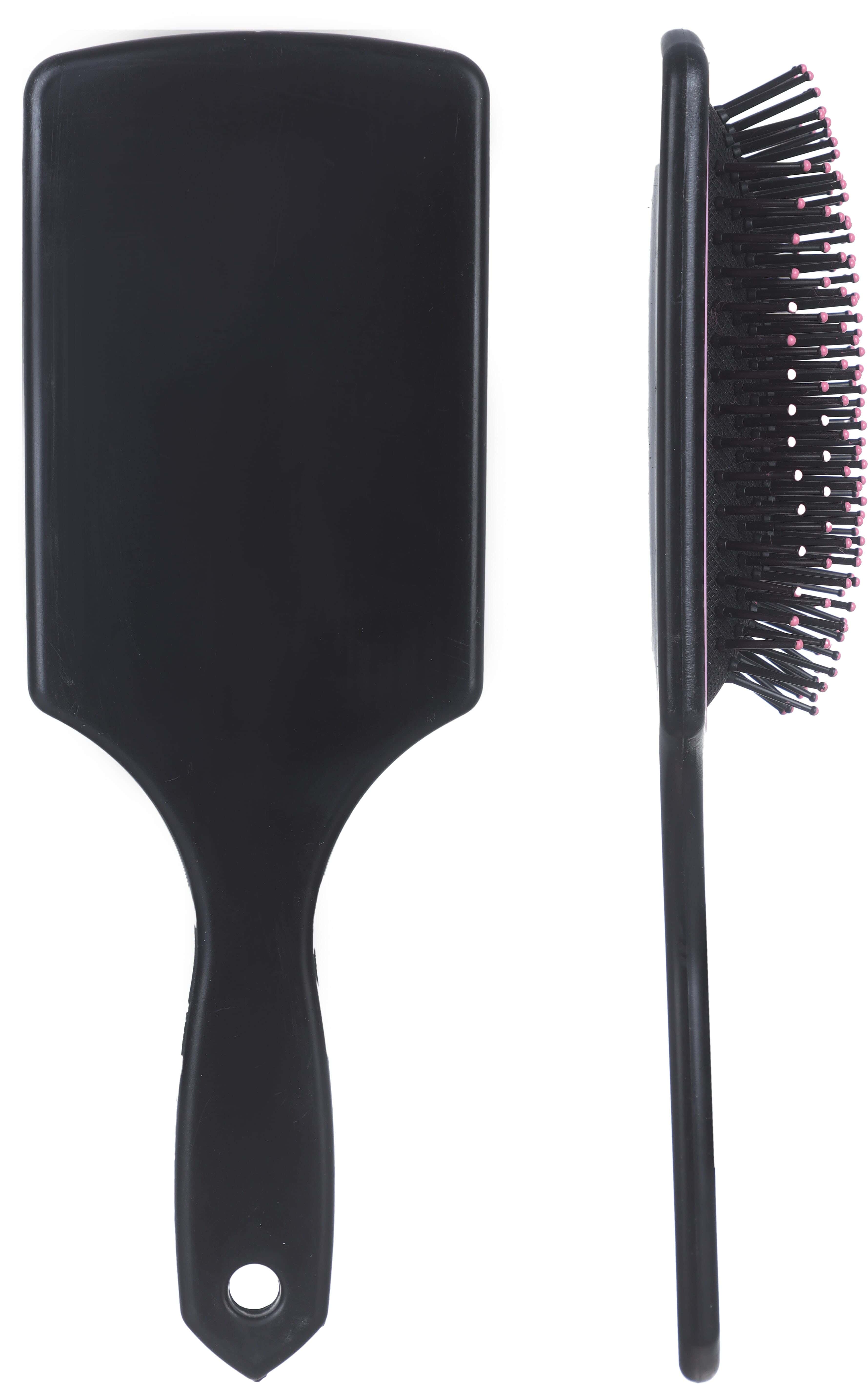 Rectangular Plastic Hair Brush, 23.5×7.8 Cm - Black Rose